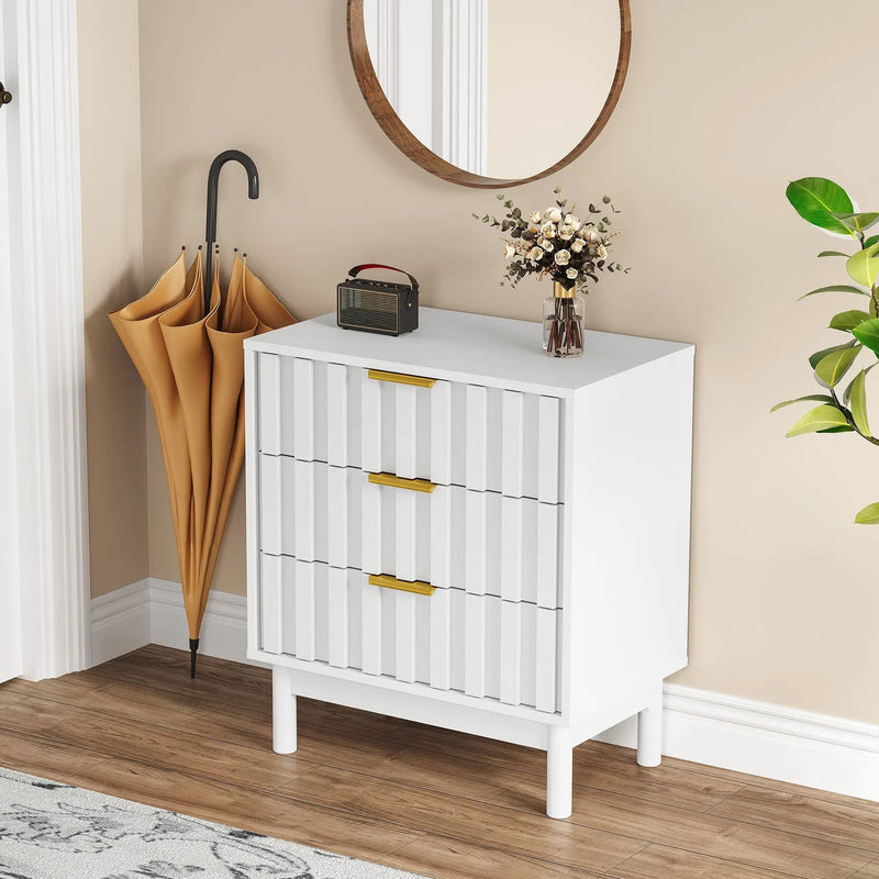 3 Drawer Dresser with Fluted Panel Design by HouseOfZazla