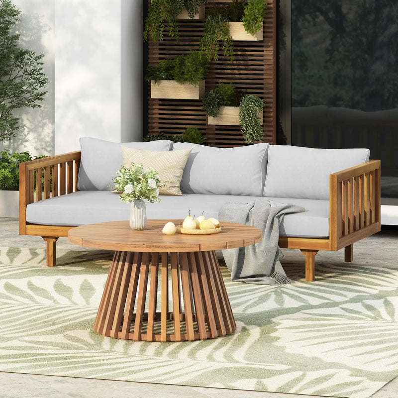 Claremont 3-Seater Daybed and Acacia Wood Patio Table Set by HouseOfZazla