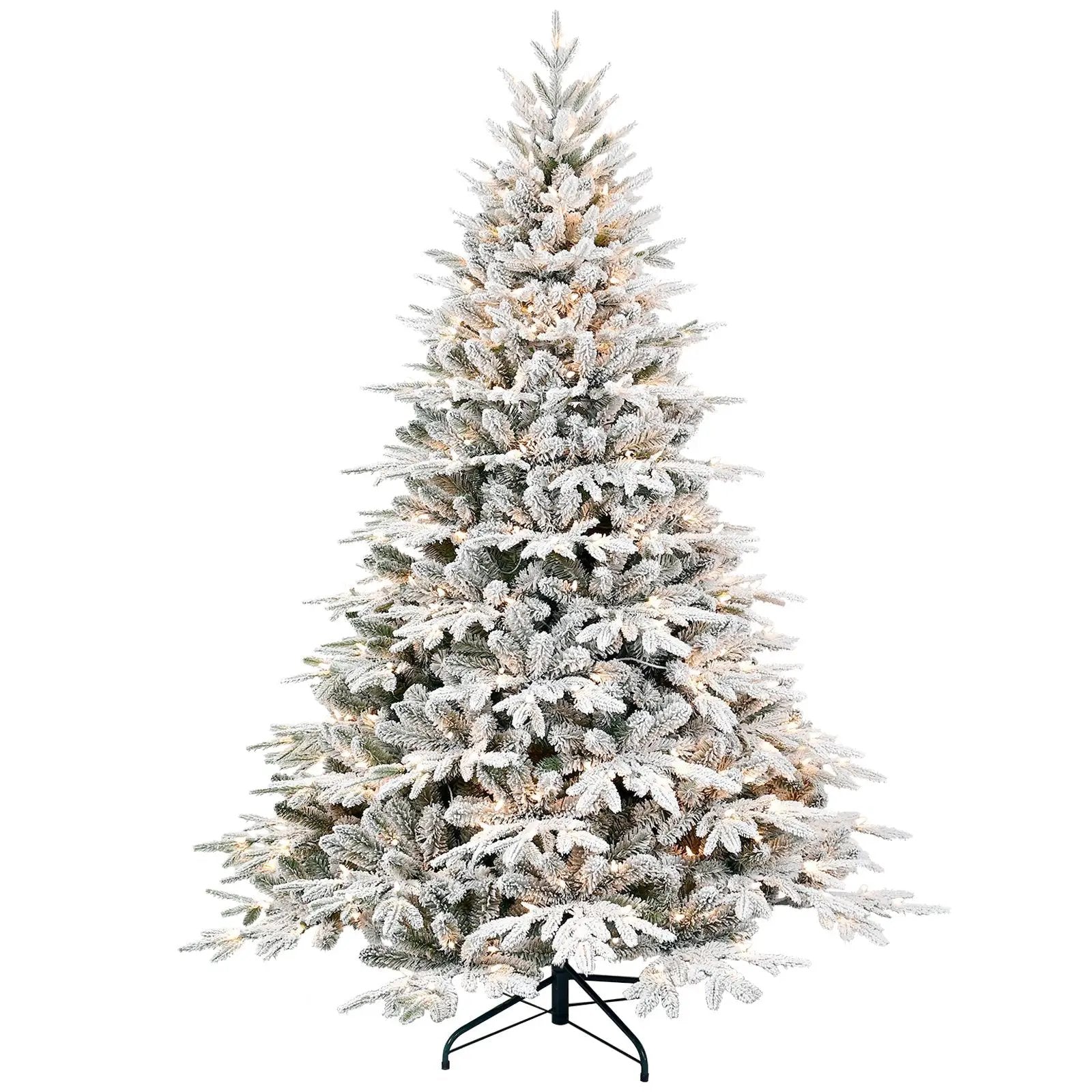 7.5ft Pre-Lit Flocked Artificial Christmas Tree by HouseOfZazla