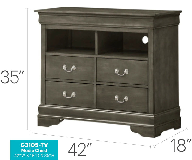 Louis Phillipe - Media Storage Unit Timeless by Unique Piece Furniture