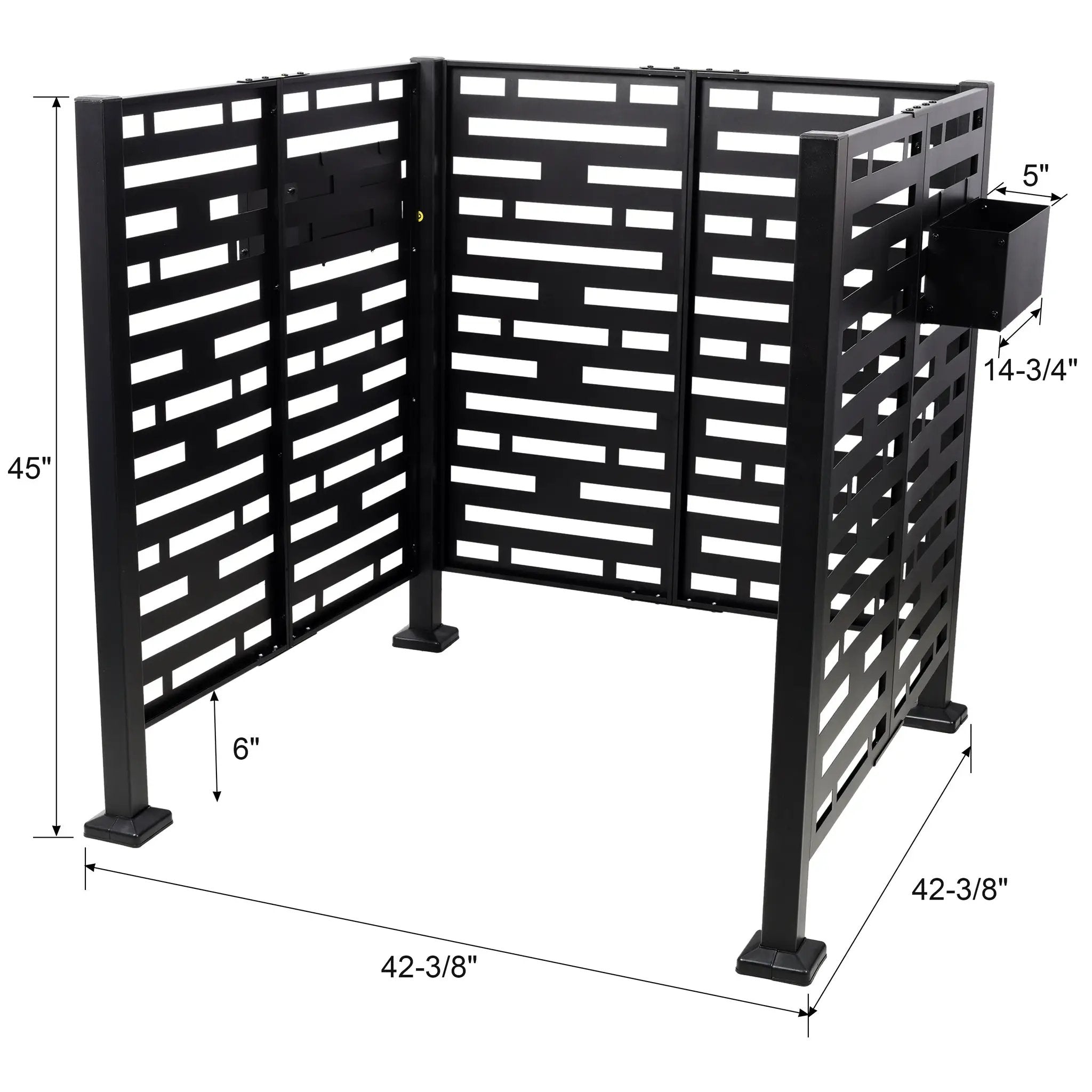 3.5x3.5FT Metal Air Conditioner Privacy Fence with Planter Boxes by HouseOfZazla