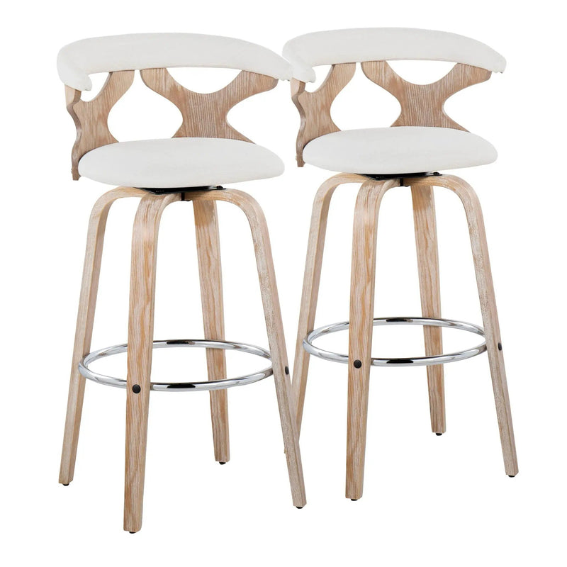Gardenia - Contemporary Fixed Height Barstool With Swivel With Round Footrest (Set of 2) by Unique Piece Furniture