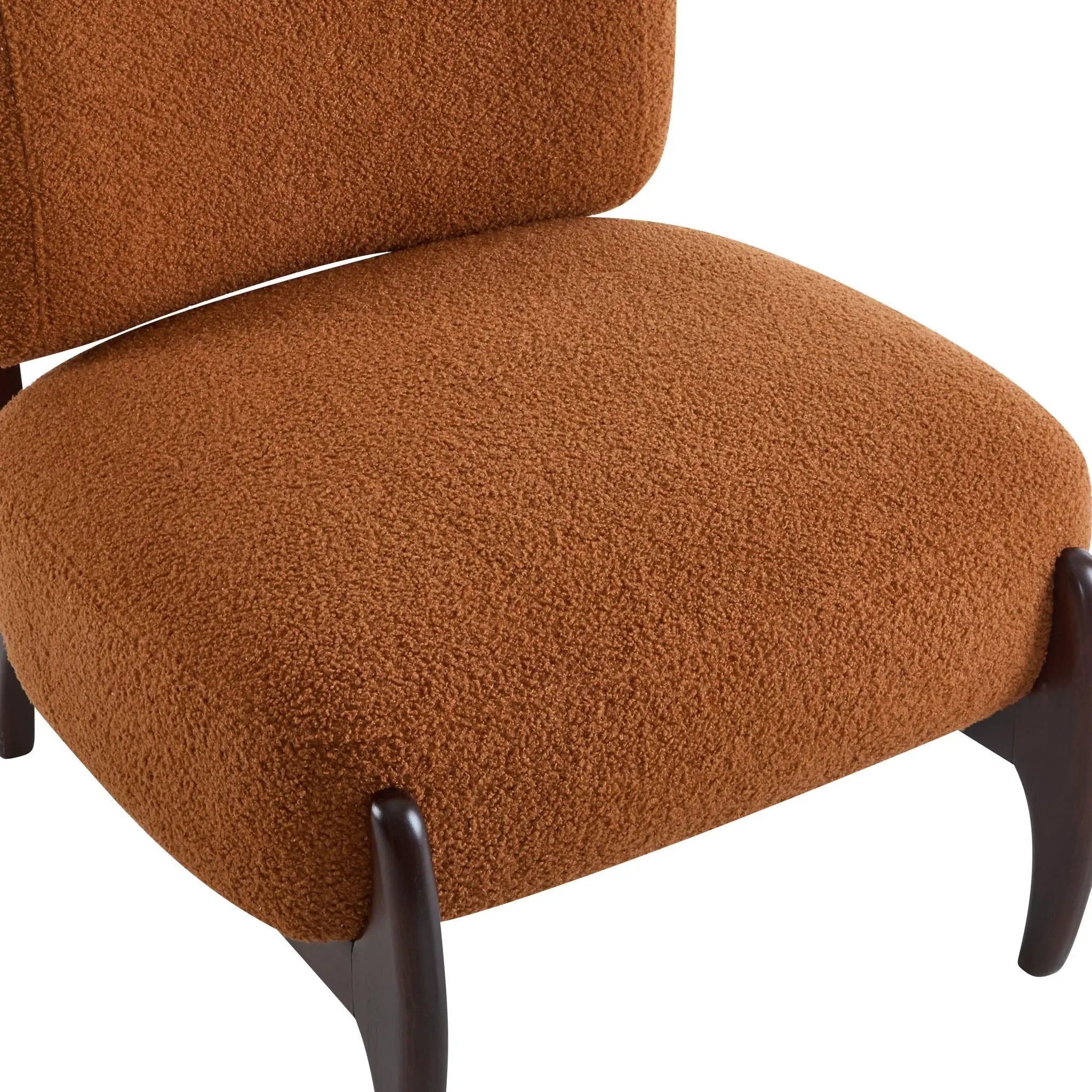 Modern Boucle Lounge Chair With Solid Wood Frame by HouseOfZazla