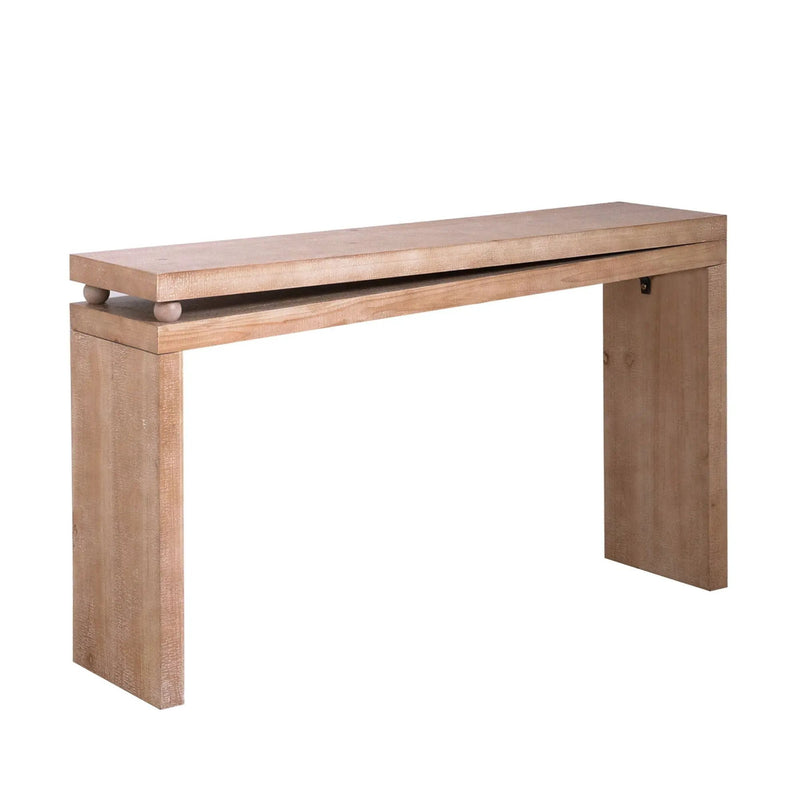 Slim Console Table, Narrow Entryway Table With Bead Detail - Light Natural / Natural by Unique Piece Furniture