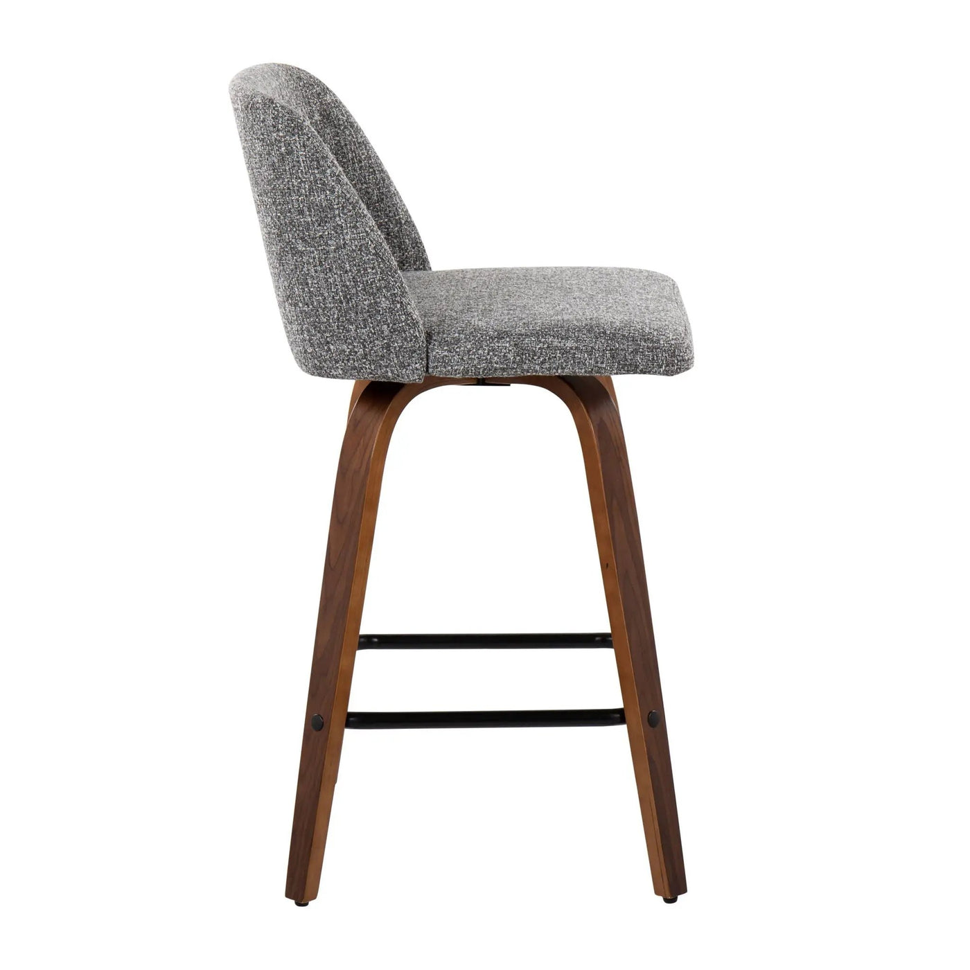 Toriano - Mid Century Modern Fixed Height Counter Stool & Square Footrest (Set of 2) by HouseOfZazla