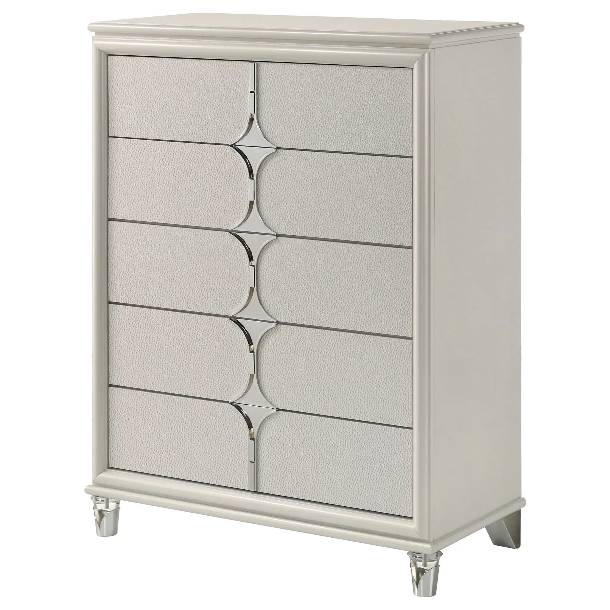 Gwendolyn - 5 Drawer Bedroom Chest Of Drawers - White by HouseOfZazla