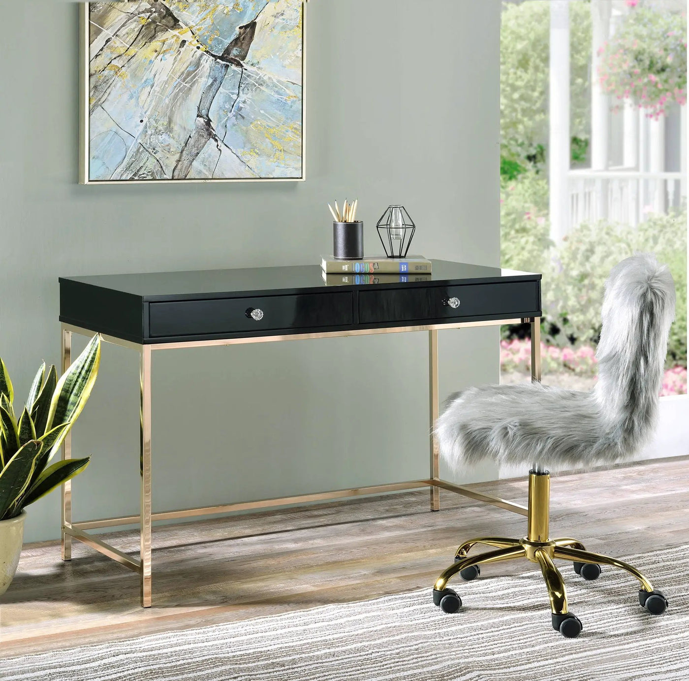 Ottey - High Gloss Writing Desk by Unique Piece Furniture