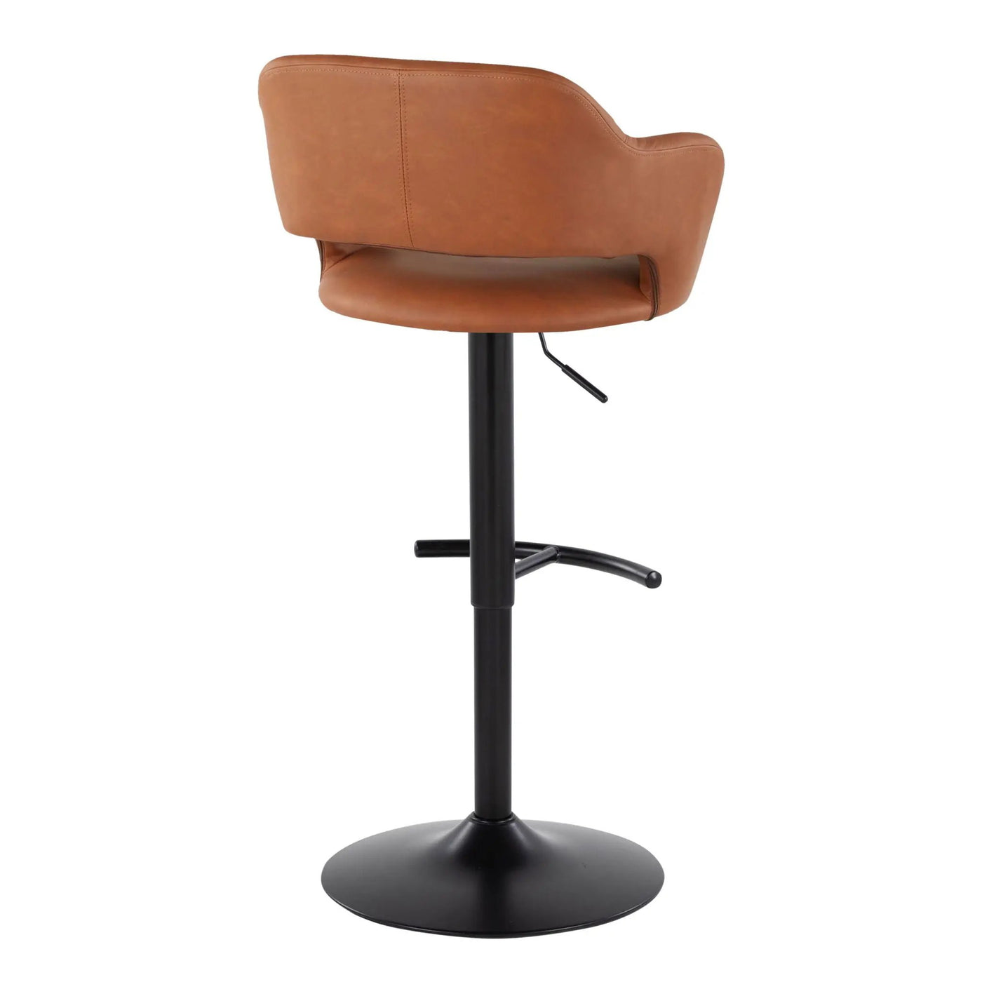 Margarite - Contemporary Adjustable Barstool With Swivel With Rounded T Footrest (Set of 2) by HouseOfZazla