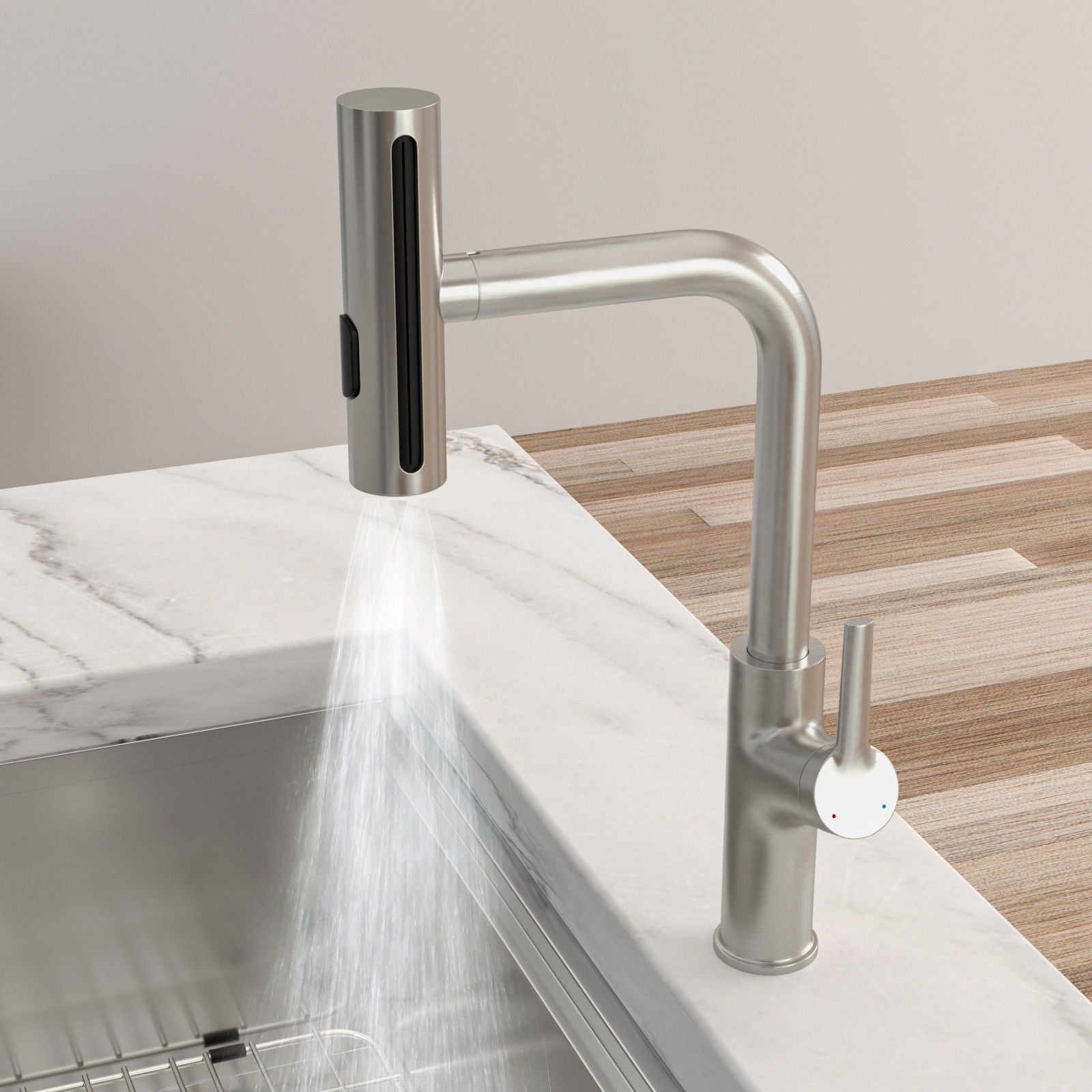 360° Pull Down Kitchen Faucet With 4 Spray Modes by HouseOfZazla