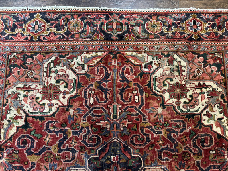 Persian Heriz Rug 6.6 x 9, Geometric Wool Persian Carpet by Jewel Rugs