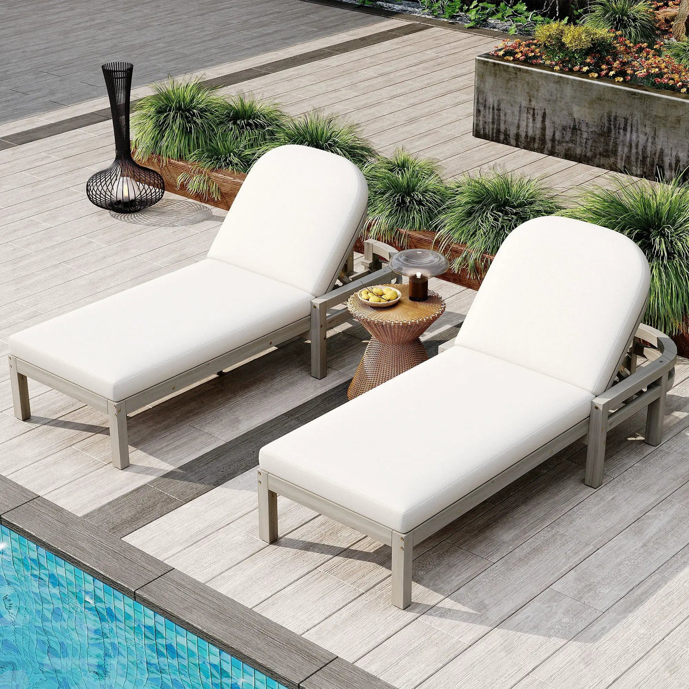 Outdoor Chaise Lounge With 5 Position Adjustable Backrest (Set of 2) by Unique Piece Furniture