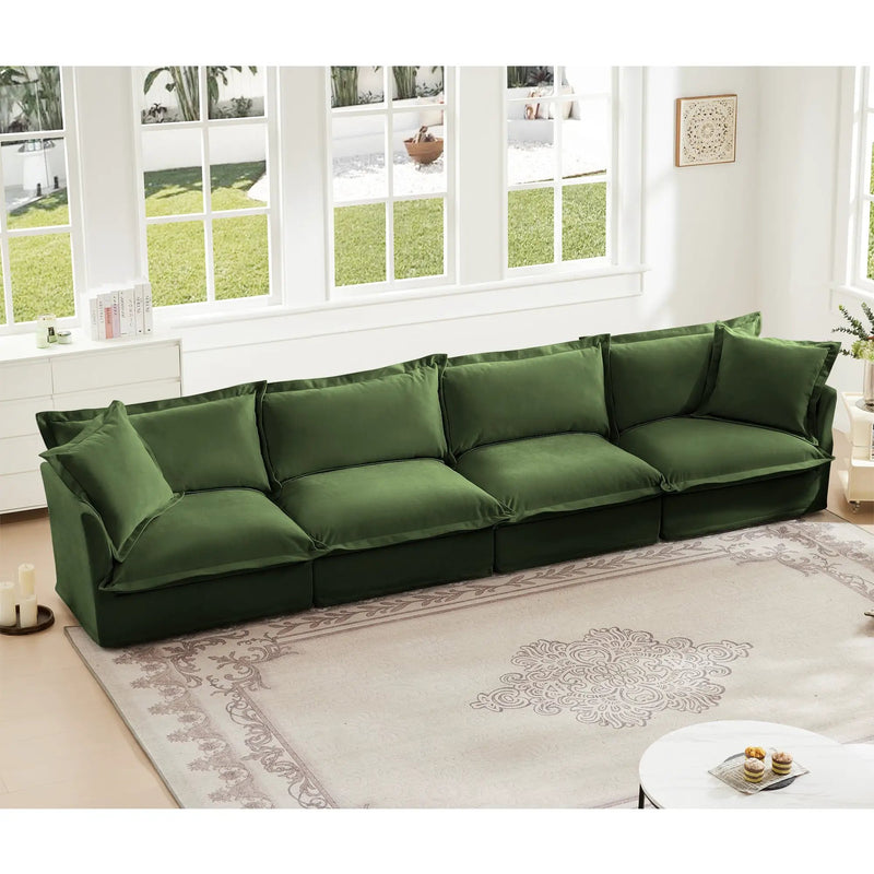 Slipcovered Long Sofa - 4 Seater by HouseOfZazla