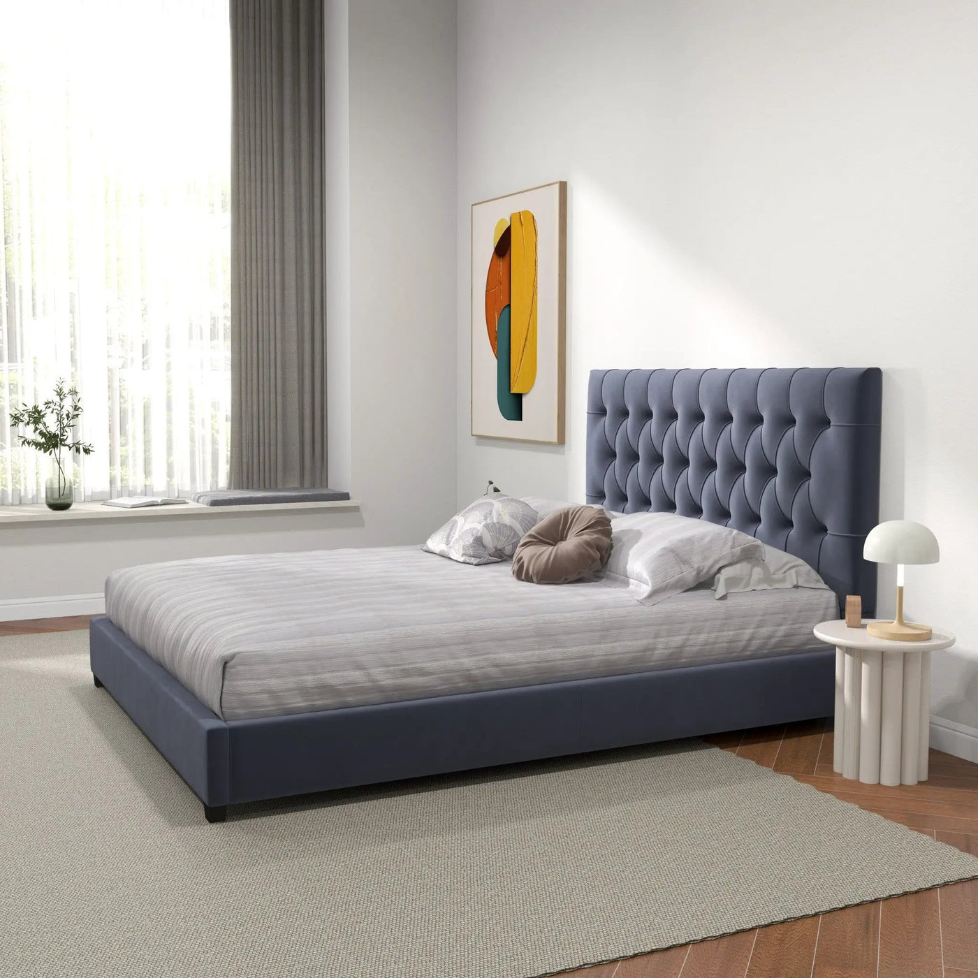 Donald - Mid-Century Modern Upholstered Platform Bed by Unique Piece Furniture