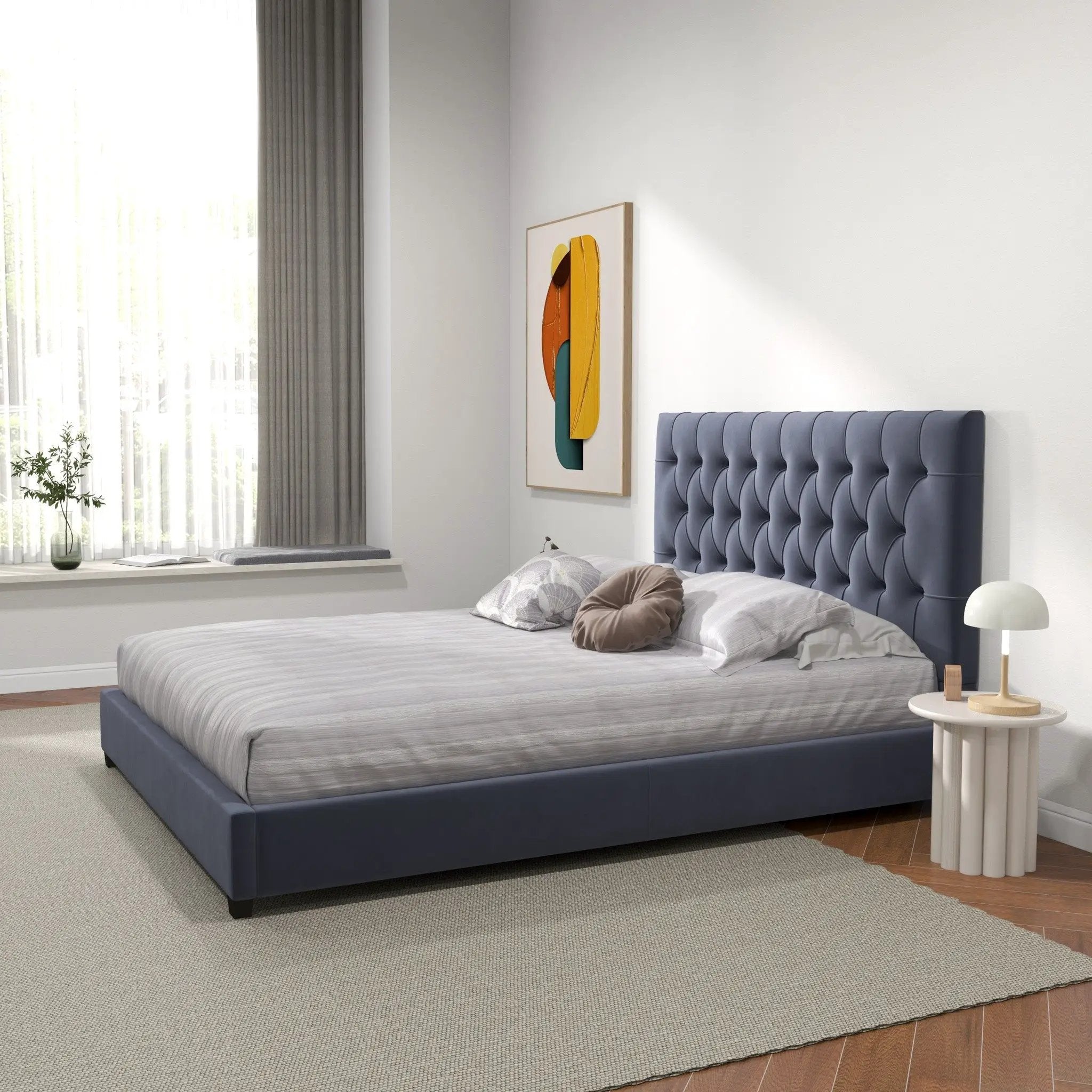 Donald - Mid-Century Modern Upholstered Platform Bed by Unique Piece Furniture
