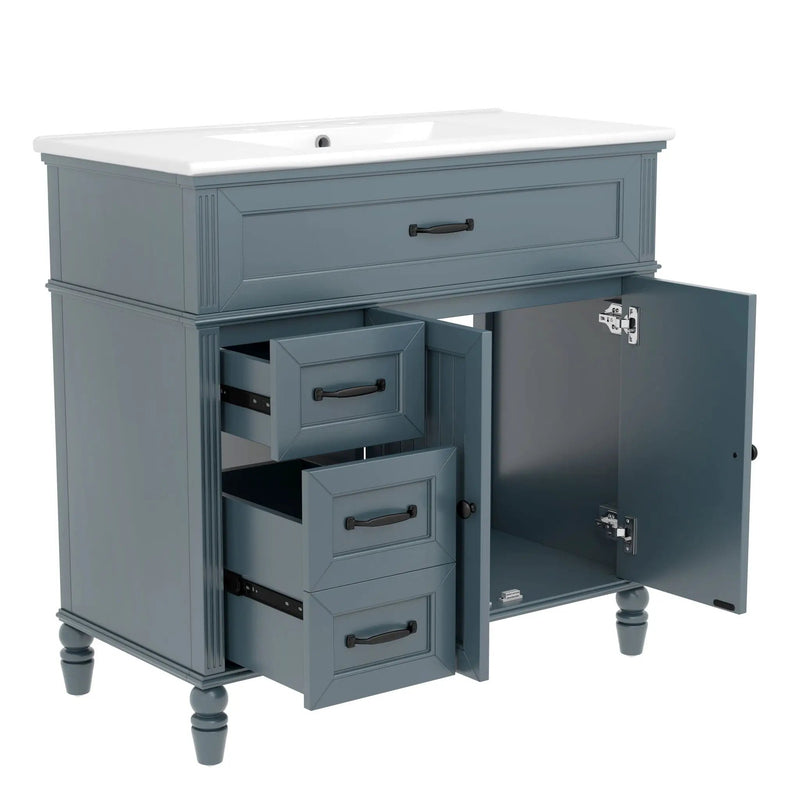 Bathroom Vanity With Sink, Freestanding Cabinet & Drawers by HouseOfZazla
