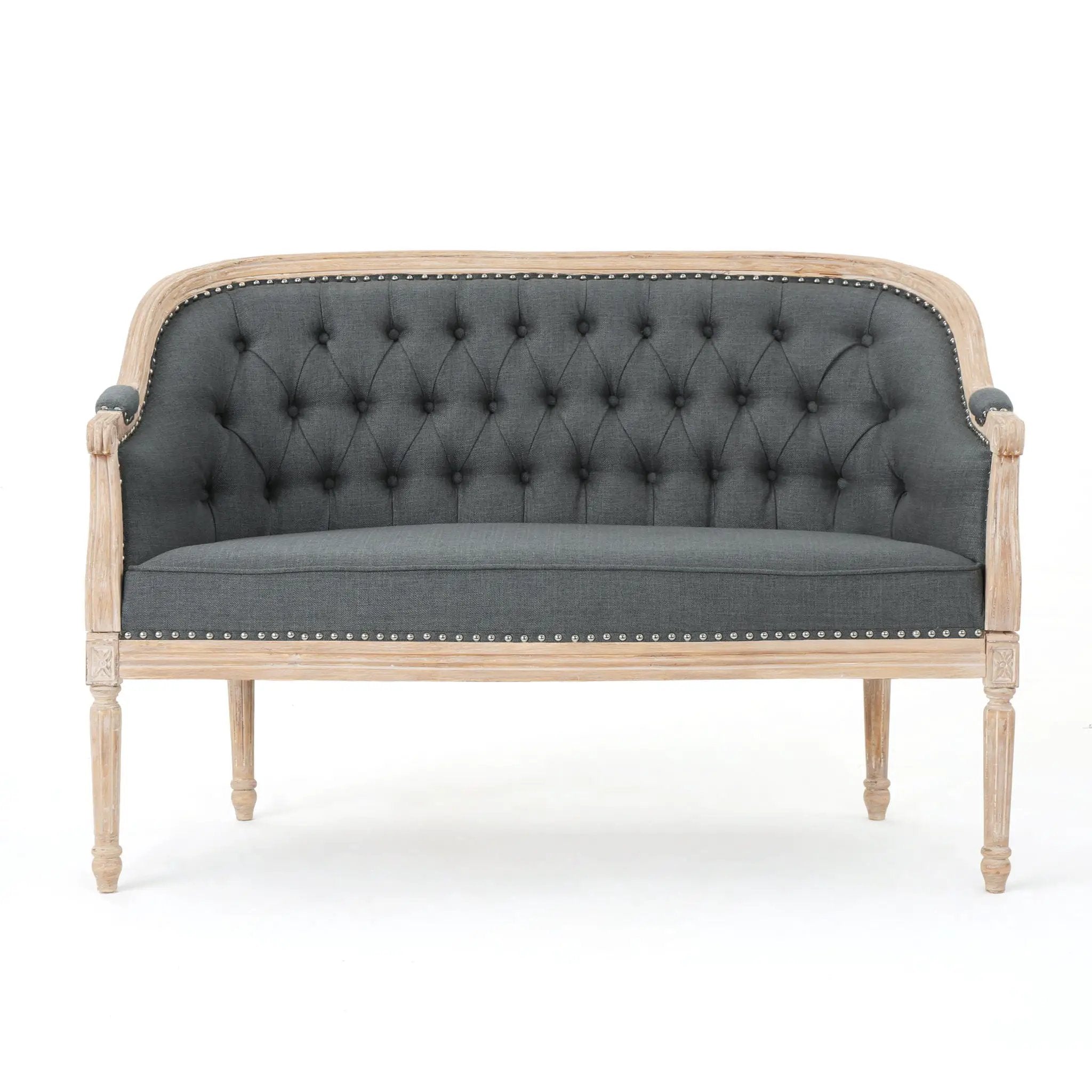 French Country Chesterfield Style Tufted Loveseat by HouseOfZazla