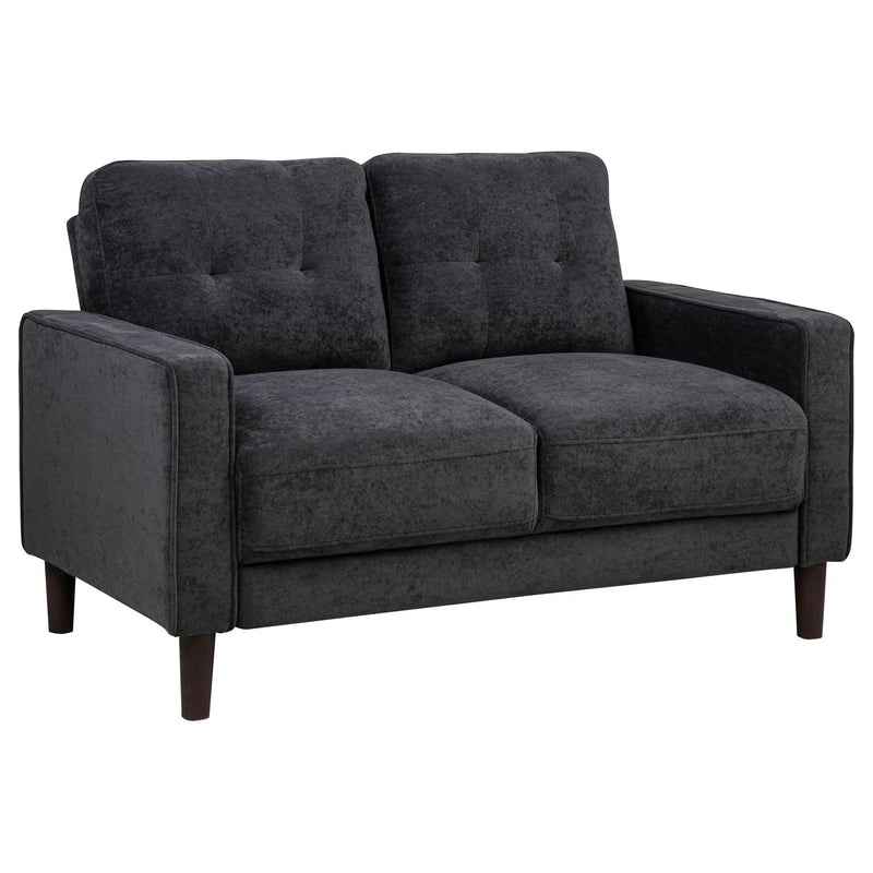 Bowen II Fabric Upholstered Track Arm Loveseat Steel Grey by Unique Piece Furniture