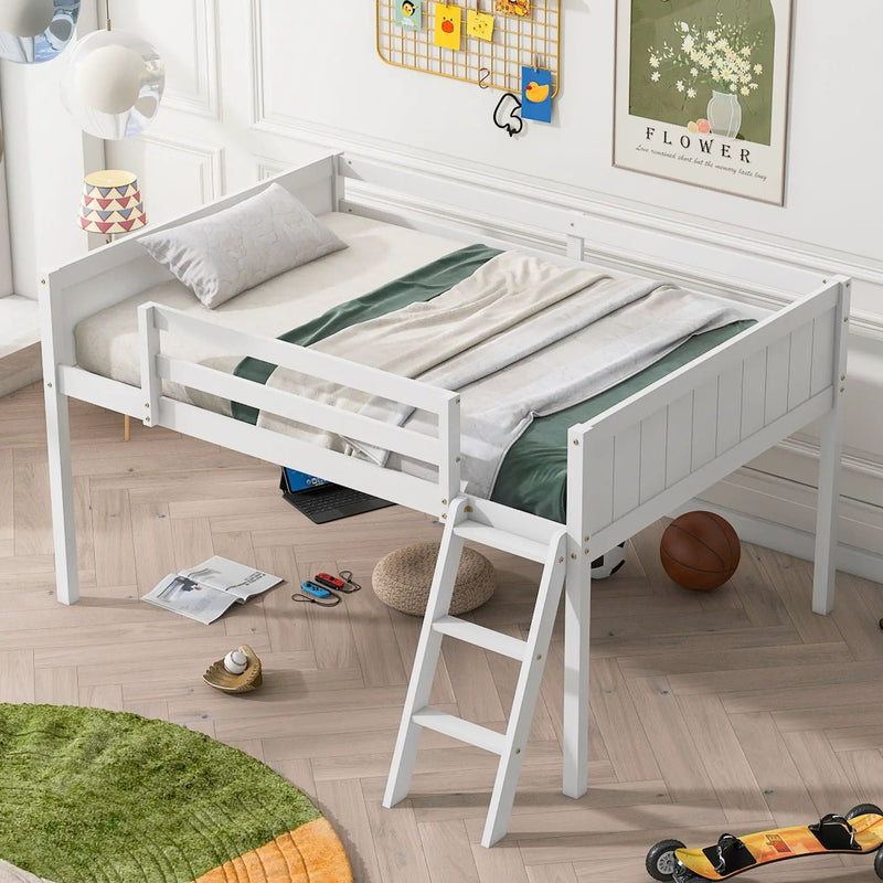 Low Loft Bed With Adjustable Ladder by Unique Piece Furniture