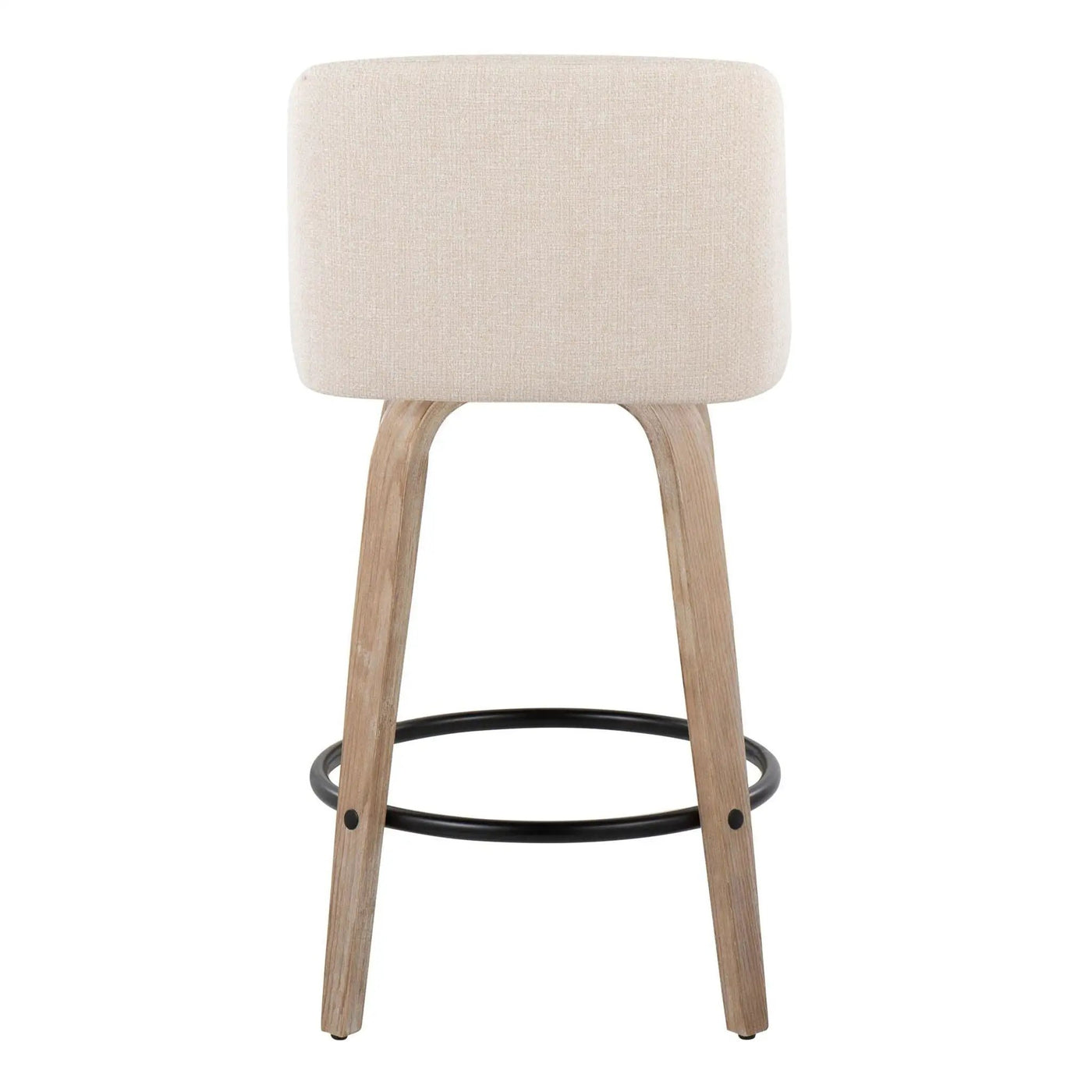 Toriano - Contemporary Fixed-Height Counter Stool & Swivel With Round Footrest (Set of 2) by HouseOfZazla