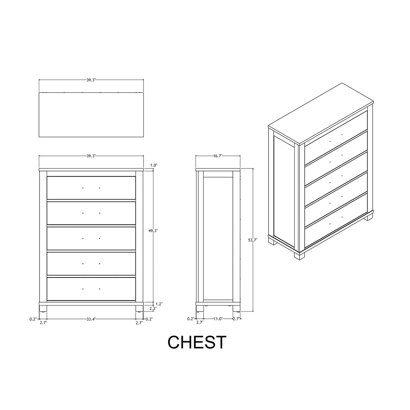 Augusta - 5 Piece Bedroom Set by HouseOfZazla