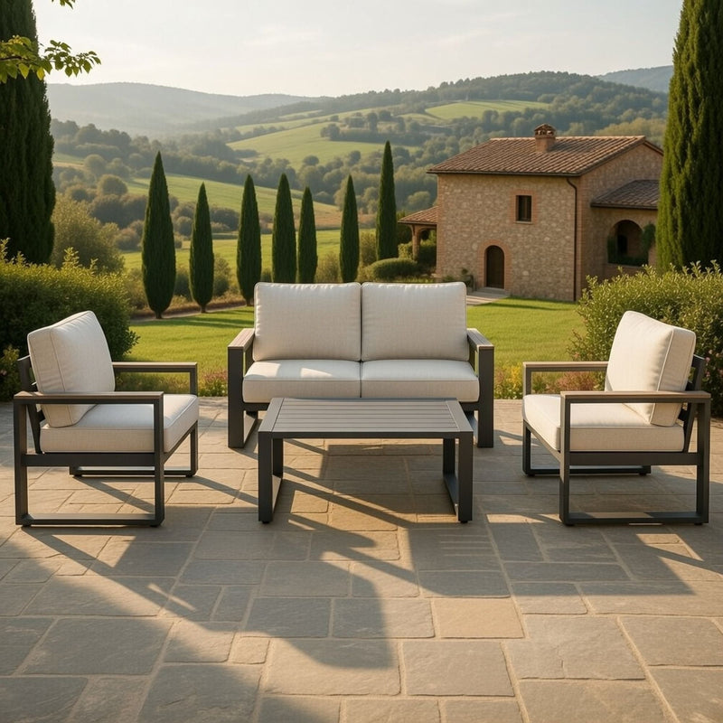 Modern Outdoor Sofa Set With Coffee Table by HouseOfZazla