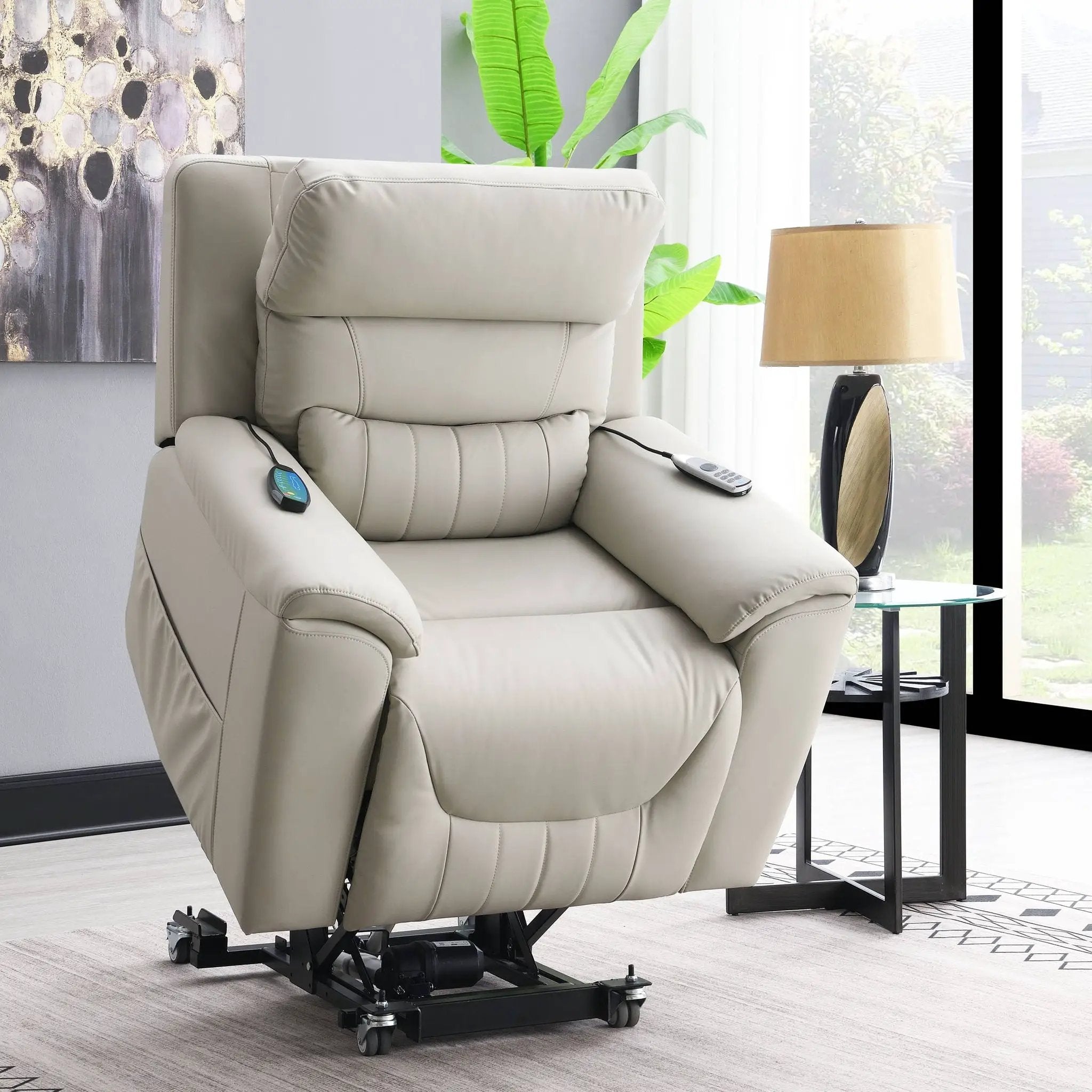 Marsha - Power Recliner With Lift & Massage - Light Gray by HouseOfZazla