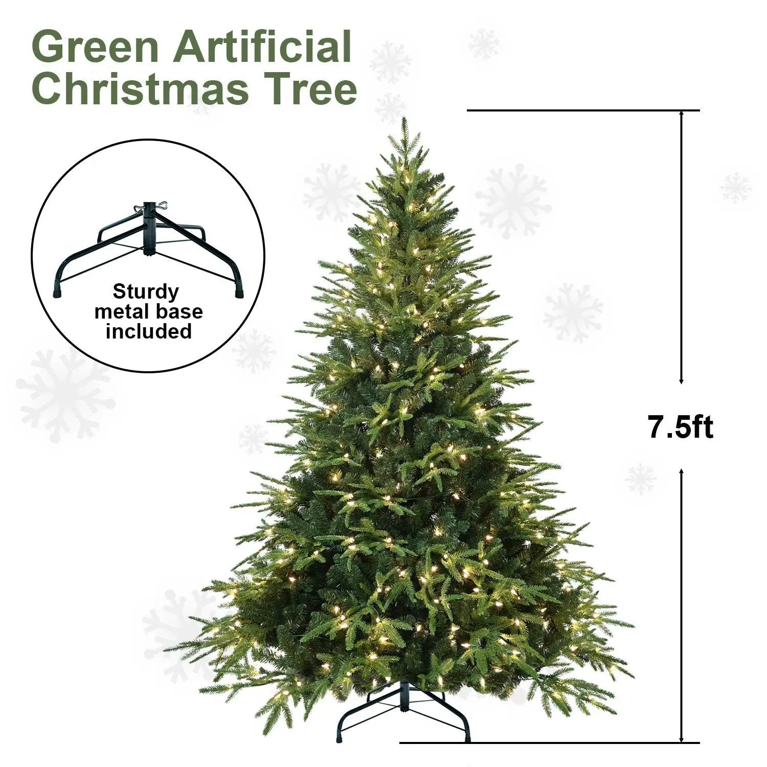 6.5ft Pre-Lit Artificial Christmas Tree with 450 Warm White Lights by HouseOfZazla