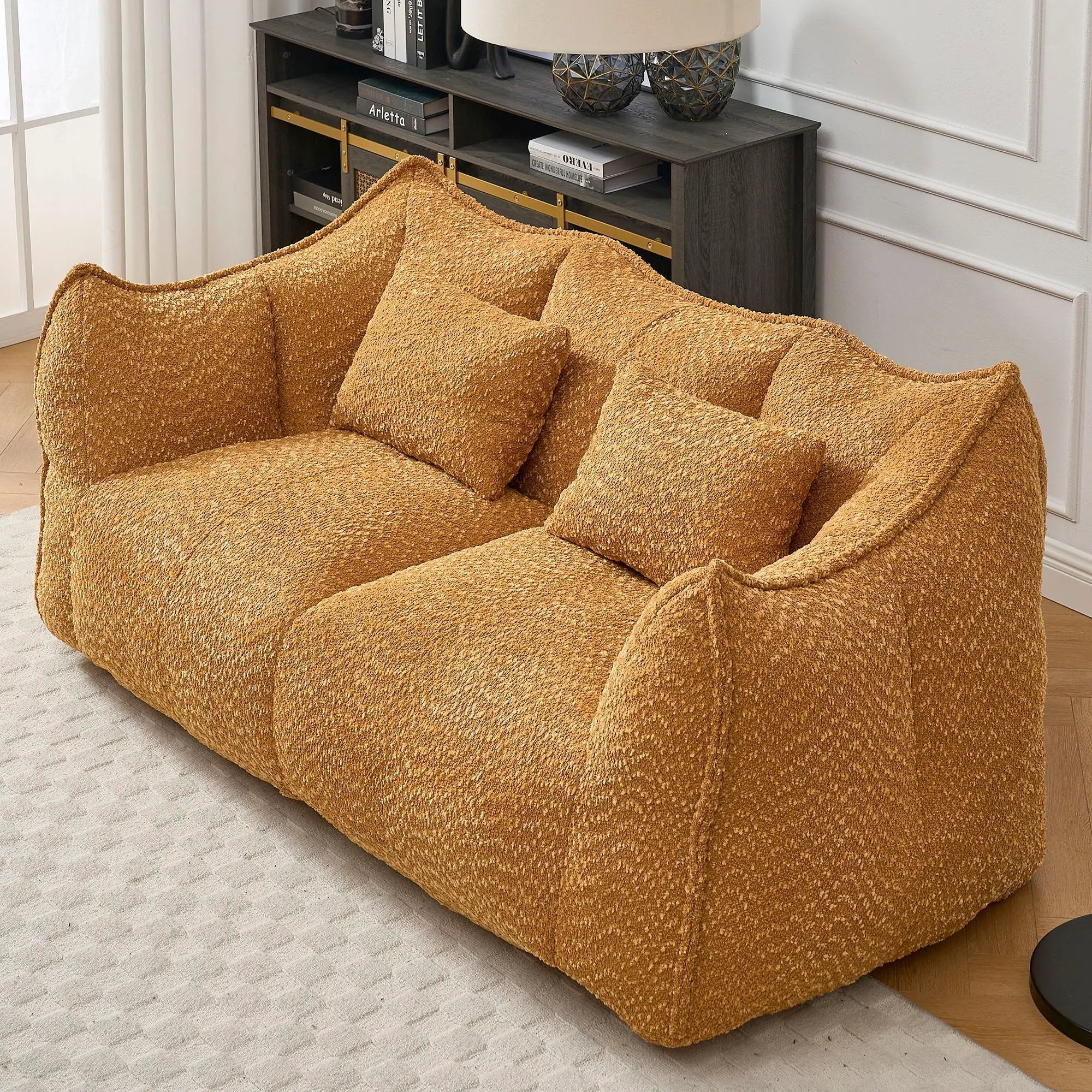 Comfortable Dual Beanbag Chair With High Resilience Foam Core For 2 People by Unique Piece Furniture