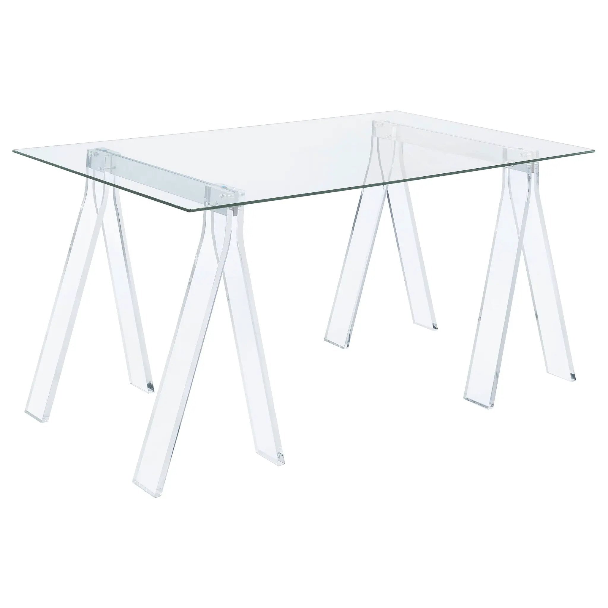 Amaturo 59-inch Glass Top Acrylic Writing Desk Clear by Unique Piece Furniture