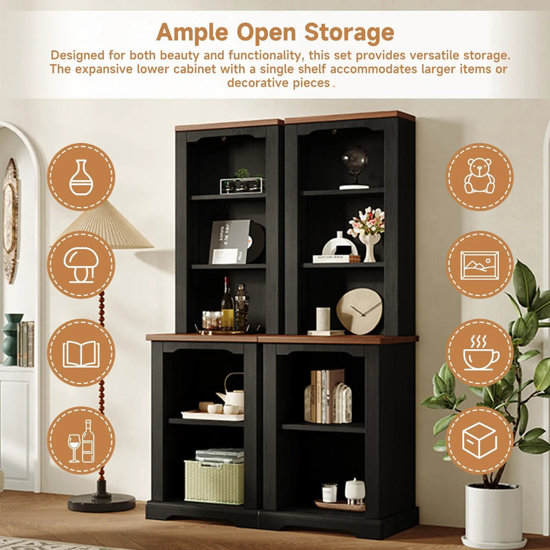 ON-TREND Two-Piece Elegant Freestanding Tall Cabinet by HouseOfZazla