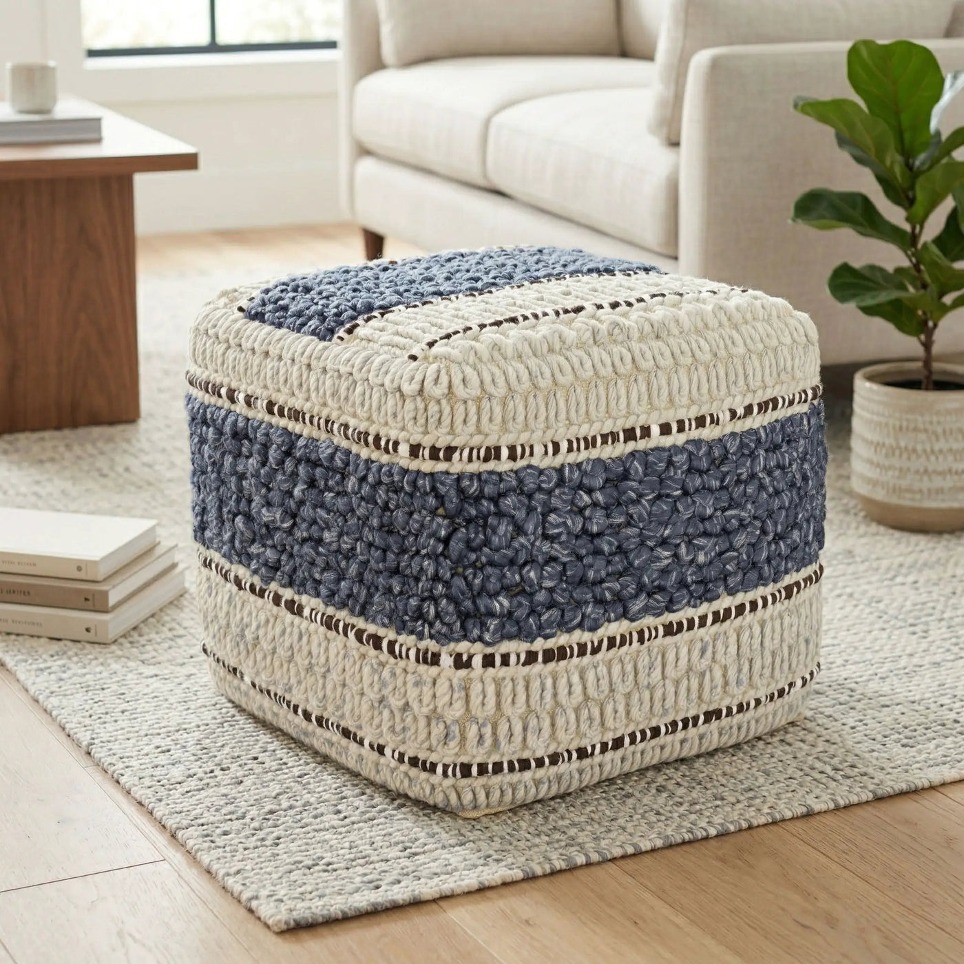 Grady - Handcrafted Square Pouf by HouseOfZazla