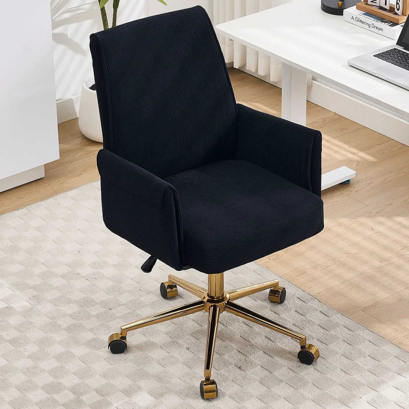 Ergonomic Mid-Back Office Chair With Striped Fabric by HouseOfZazla