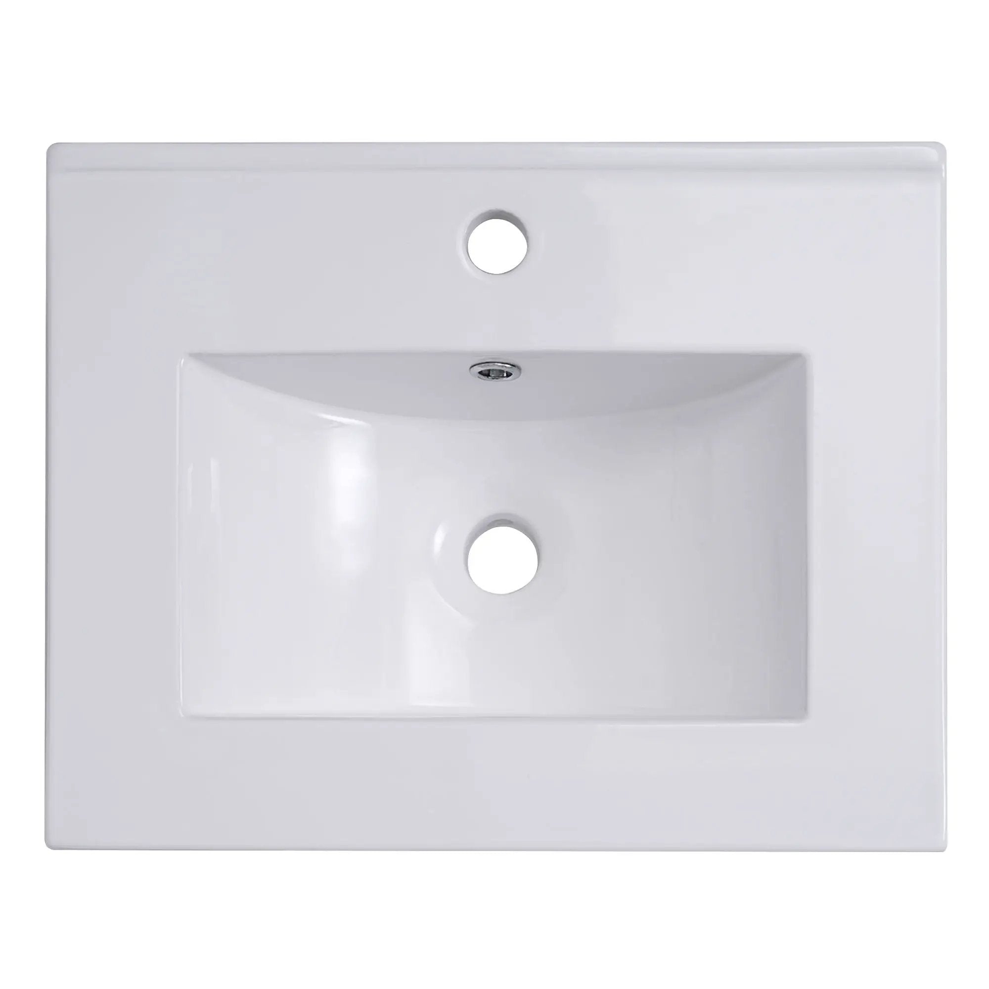 Modern Small Bathroom Vanity Cabinet With Ceramic Basin, Ample Storage, 1 Soft Close Door by HouseOfZazla