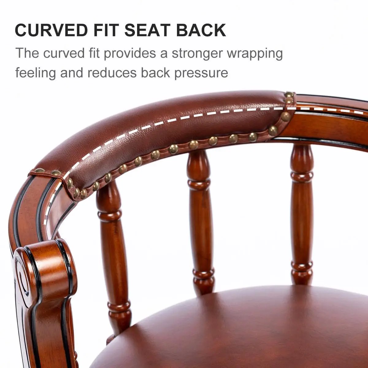 Swivel Cow Top Wooden Bar Stool, 360 Degree Swivel Bar Height Chair With Backs For Home Kitchen Counter by Unique Piece Furniture