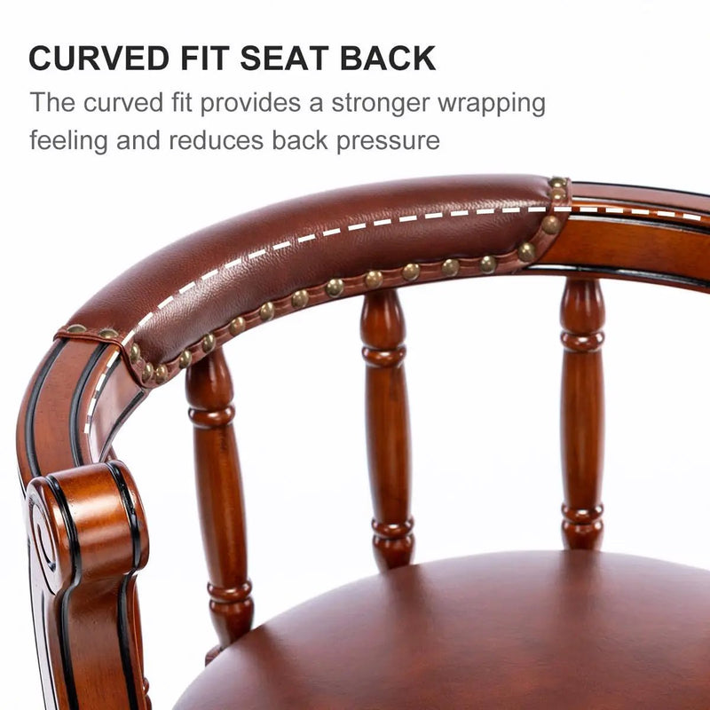 Swivel Cow Top Wooden Bar Stool, 360 Degree Swivel Bar Height Chair With Backs For Home Kitchen Counter by Unique Piece Furniture