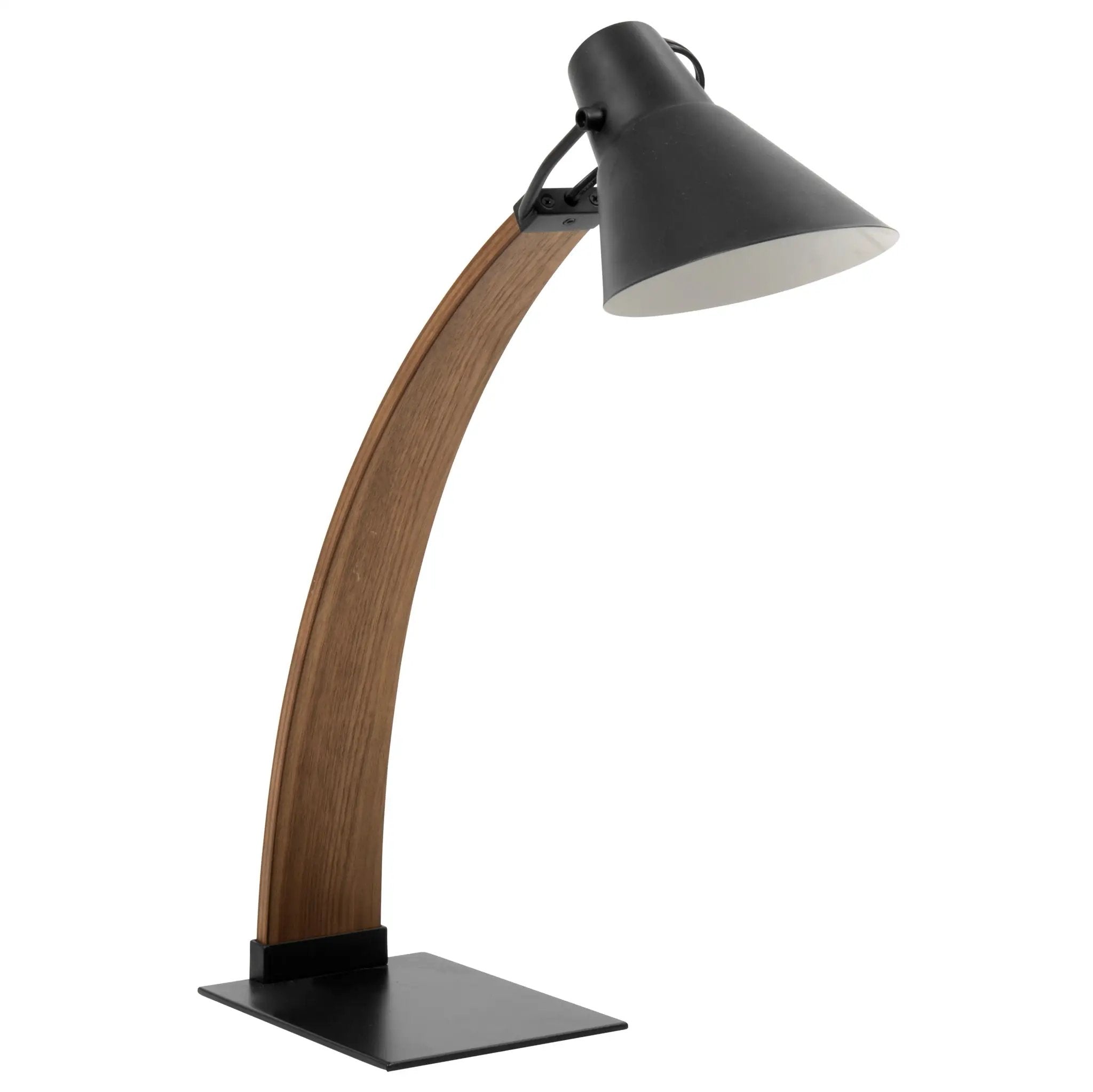 Noah Mid-Century Modern Table Lamp in Walnut and Black by HouseOfZazla