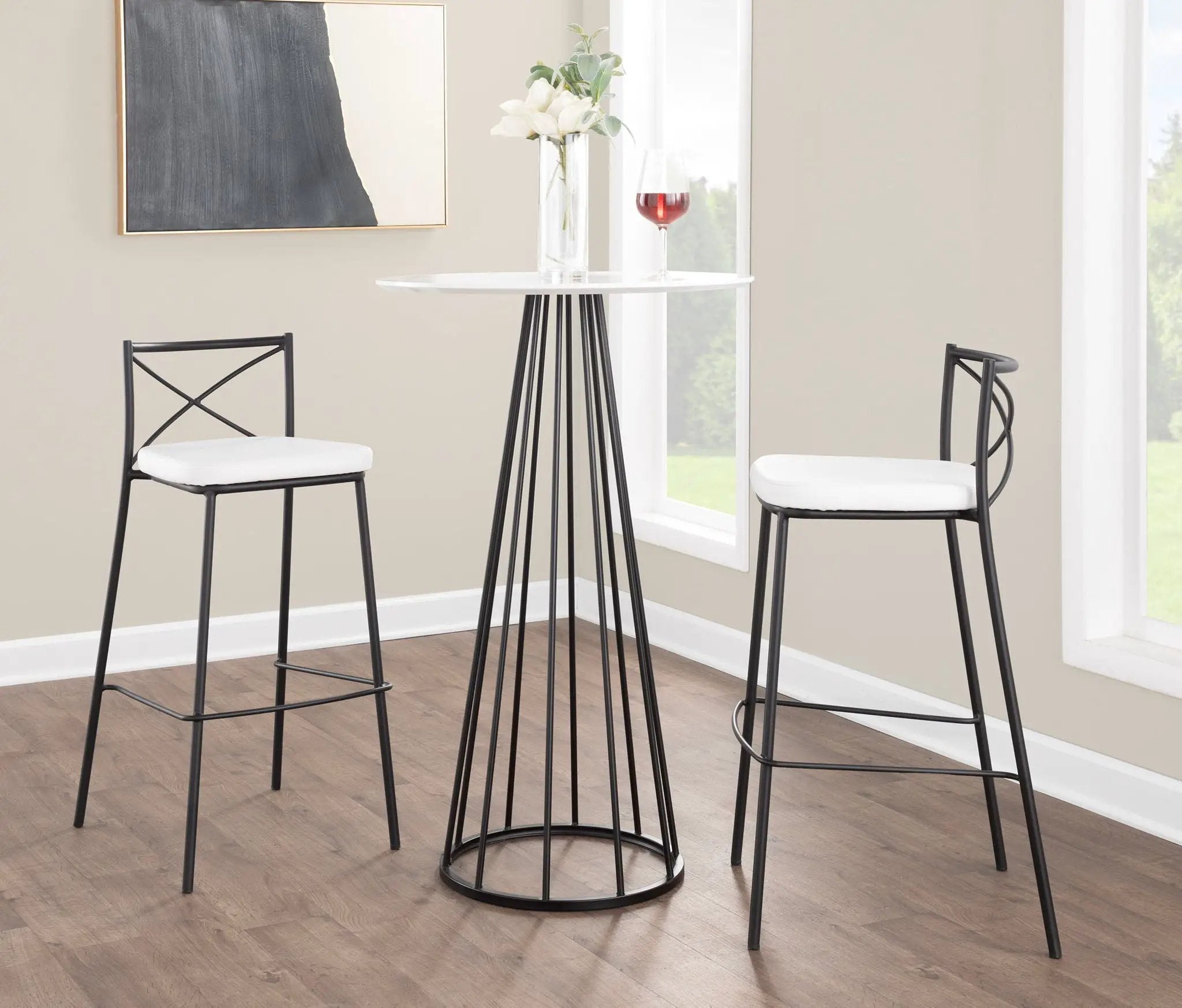Modern Charlotte - Contemporary Fixed Height Barstool (Set of 2) by Unique Piece Furniture
