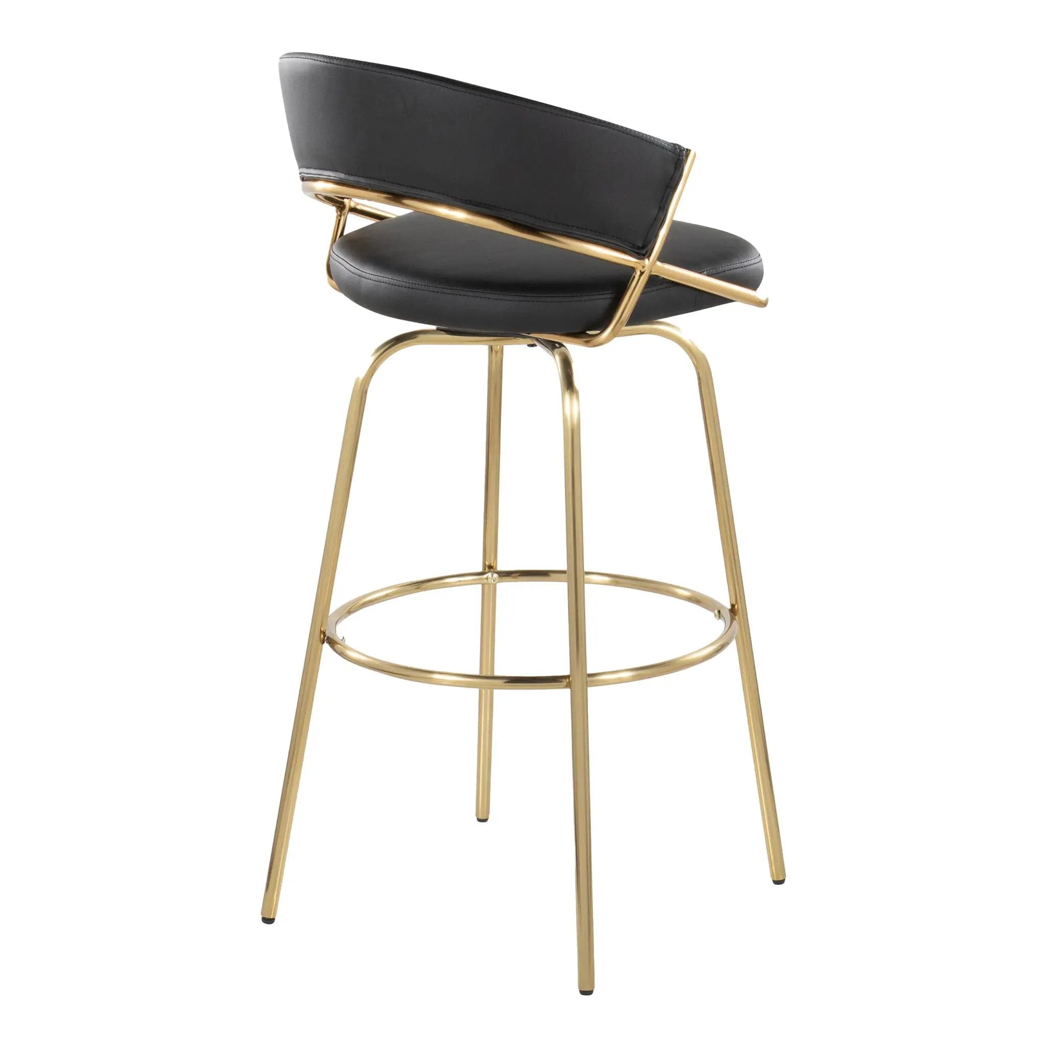 Jie - Fixed Height Contemporary Barstool With Swivel With Round Footrest (Set of 2) by Unique Piece Furniture