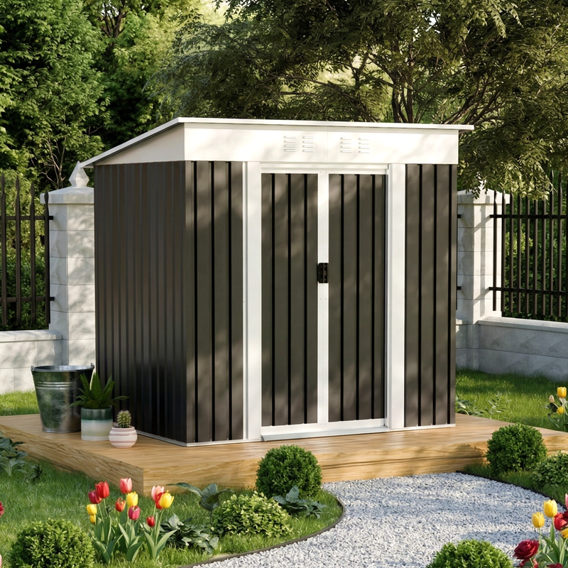 6x4 Ft Garden Shed for Patio and Outdoor Storage by HouseOfZazla