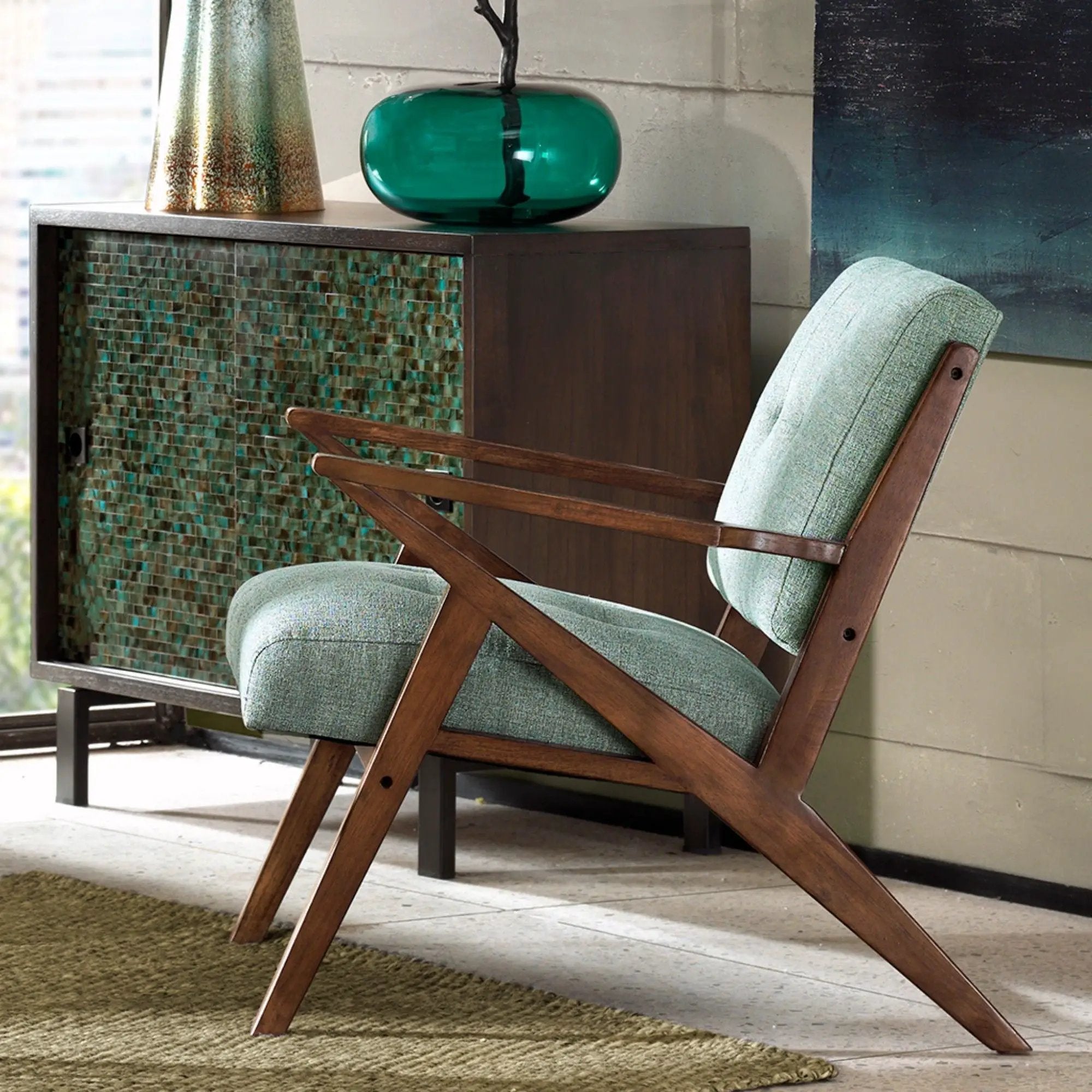 Lounge Chair With Tufted Upholstery And Solid Frame by Unique Piece Furniture