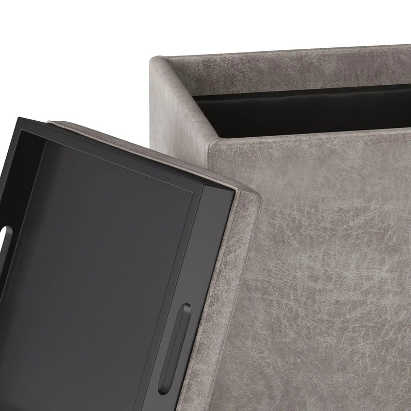 Rockwood - Upholstered Cube Storage Ottoman With Tray by Unique Piece Furniture
