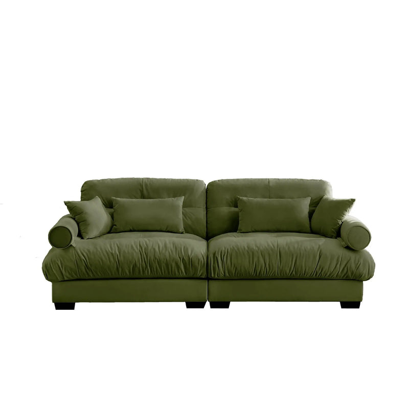 Modern Sofa With Bolstered Armrests And Pillows by HouseOfZazla