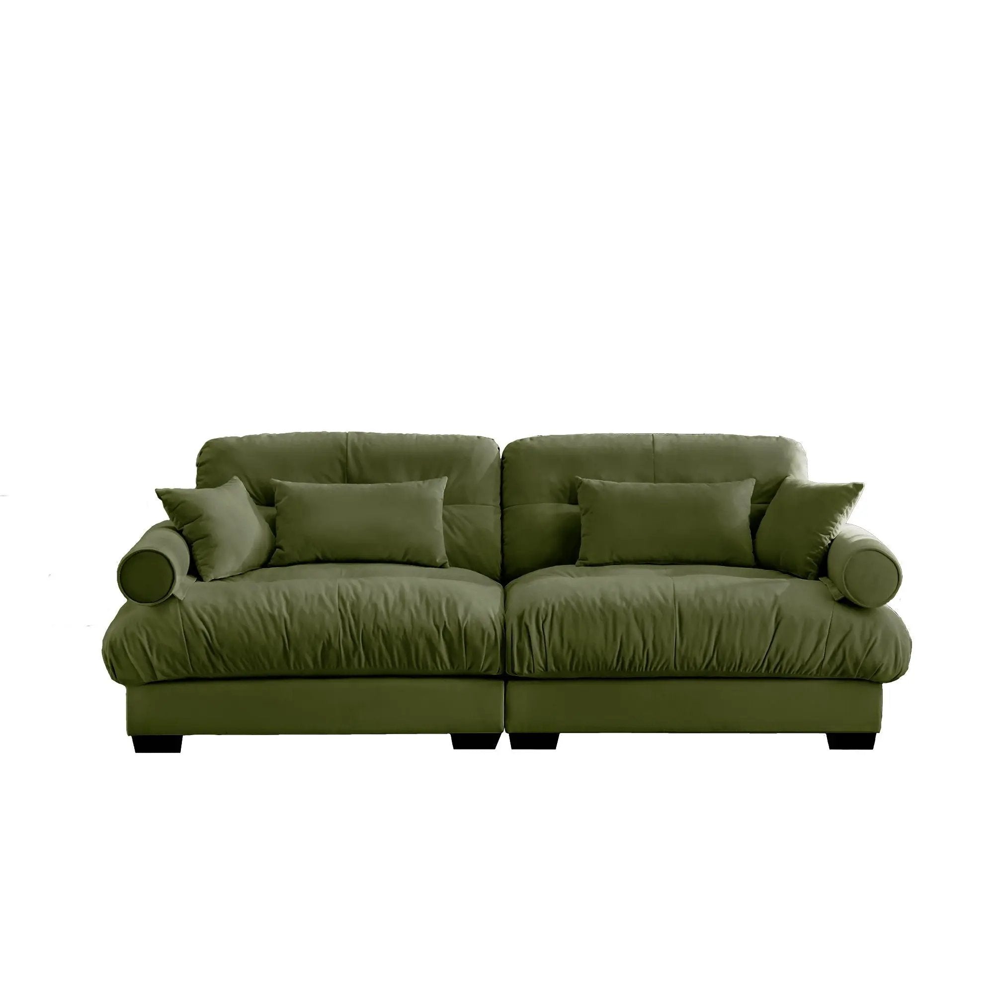 Modern Sofa With Bolstered Armrests And Pillows by Unique Piece Furniture