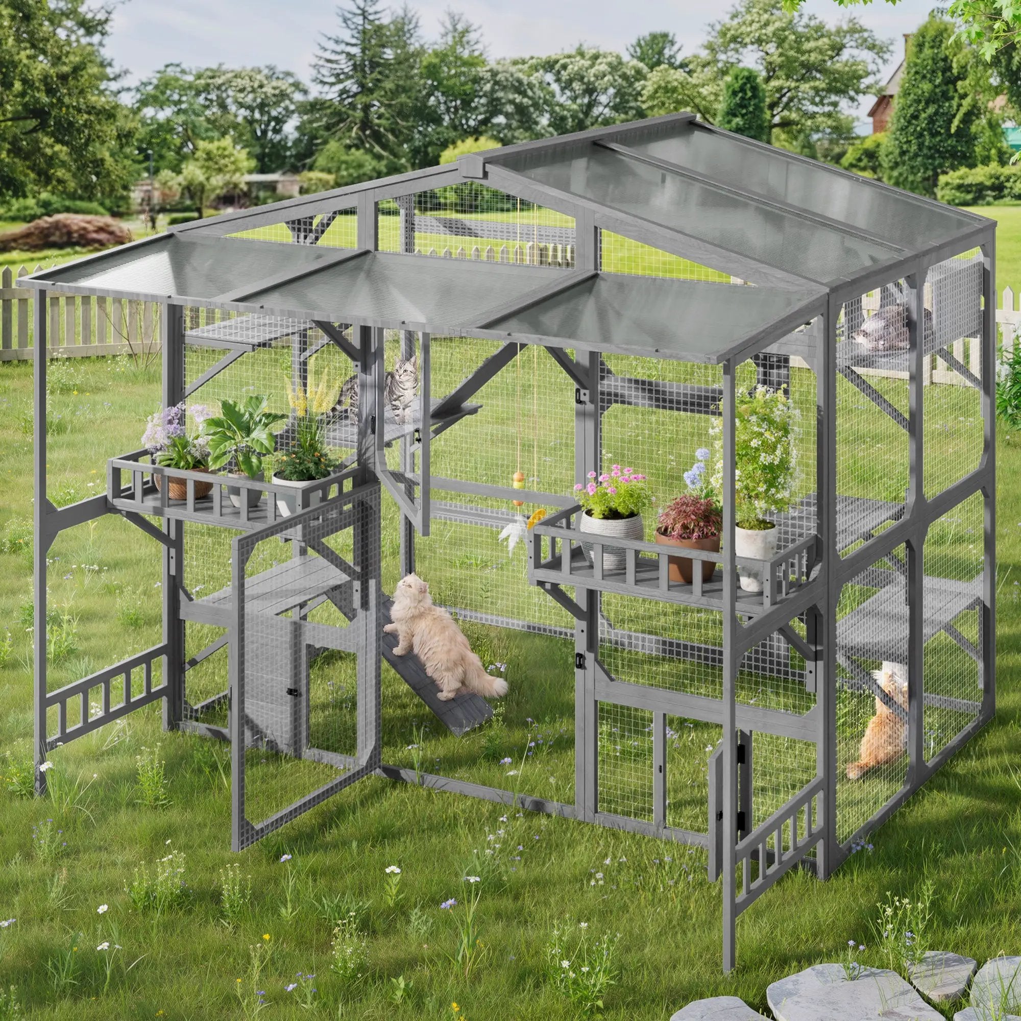 Large Outdoor Catio for 6-10 Cats by HouseOfZazla