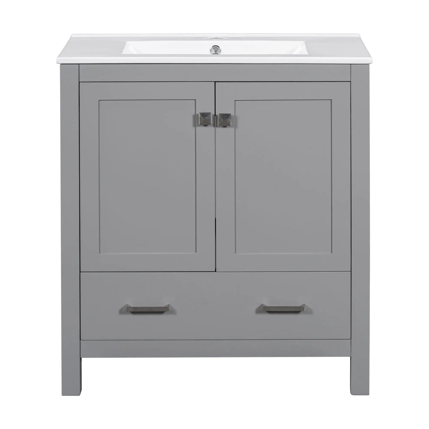 Bathroom Vanity With Single Sink, Combo Cabinet Undermount Sink, Bathroom Storage Cabinet With Two Doors And A Drawer, Soft Closing, Multifunctional Storage, Solid Wood Frame by Unique Piece Furniture