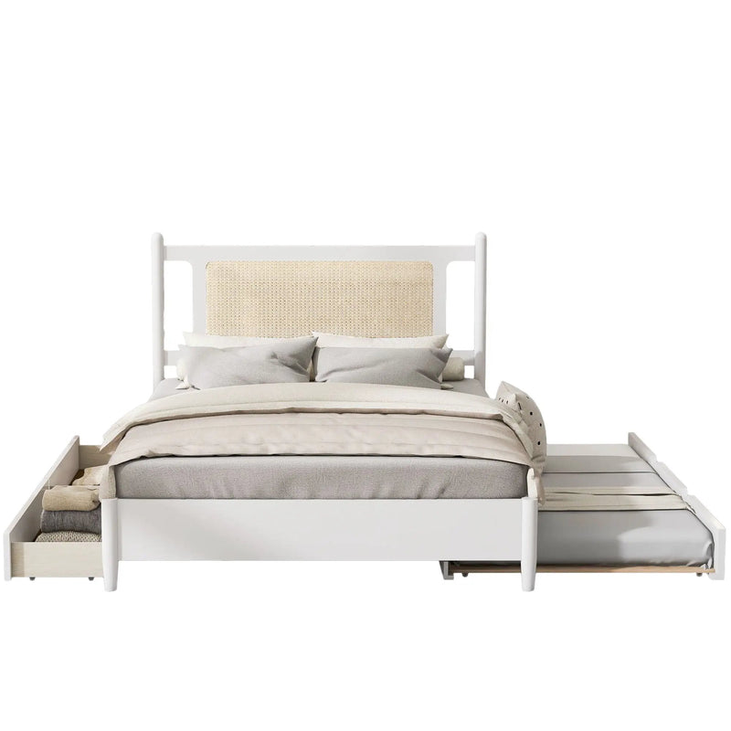 Platform Bed With 2 Big Drawers & Trundle by Unique Piece Furniture
