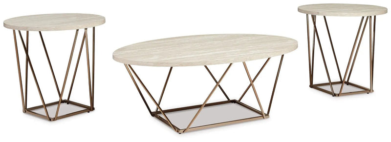 Tarica - Occasional Table Set (Set of 3) - White / Metallic by Unique Piece Furniture