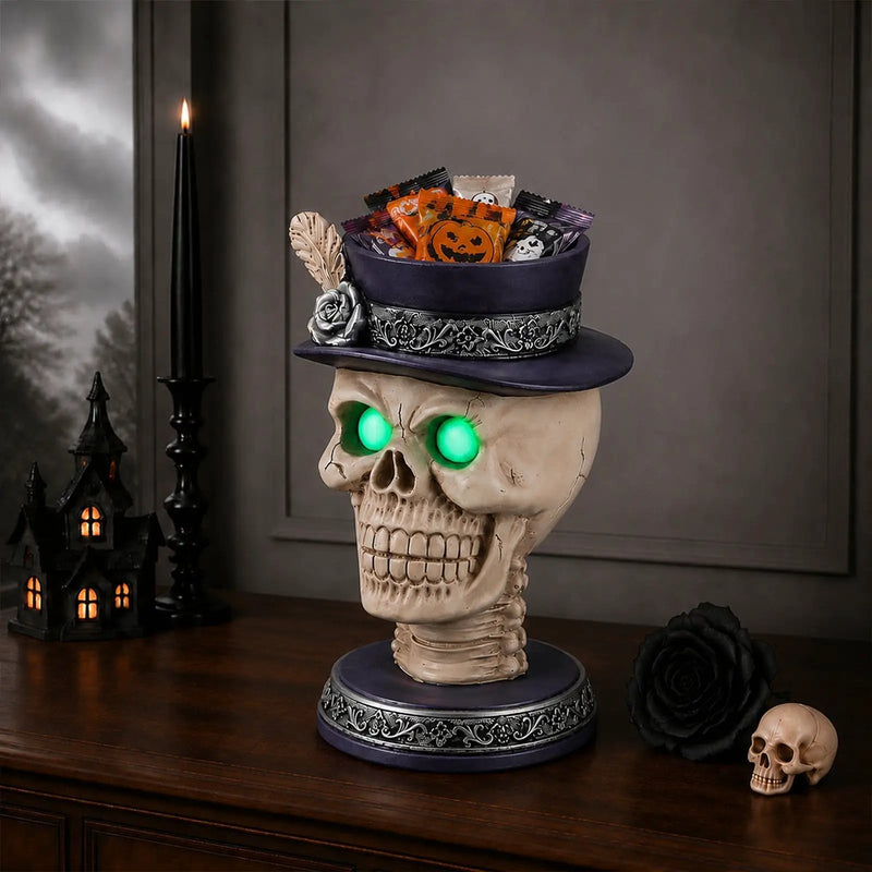 Halloween Skull Candle Holder with Glowing by HouseOfZazla