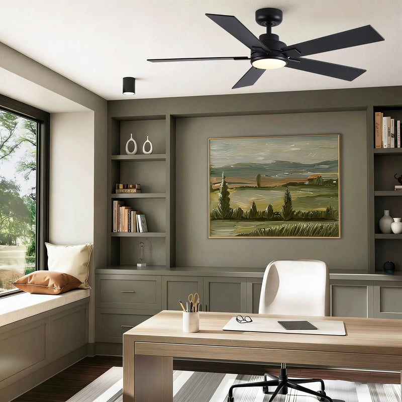 Reversible Motor Integrated LED Dimmable Ceiling Fan With Light by HouseOfZazla