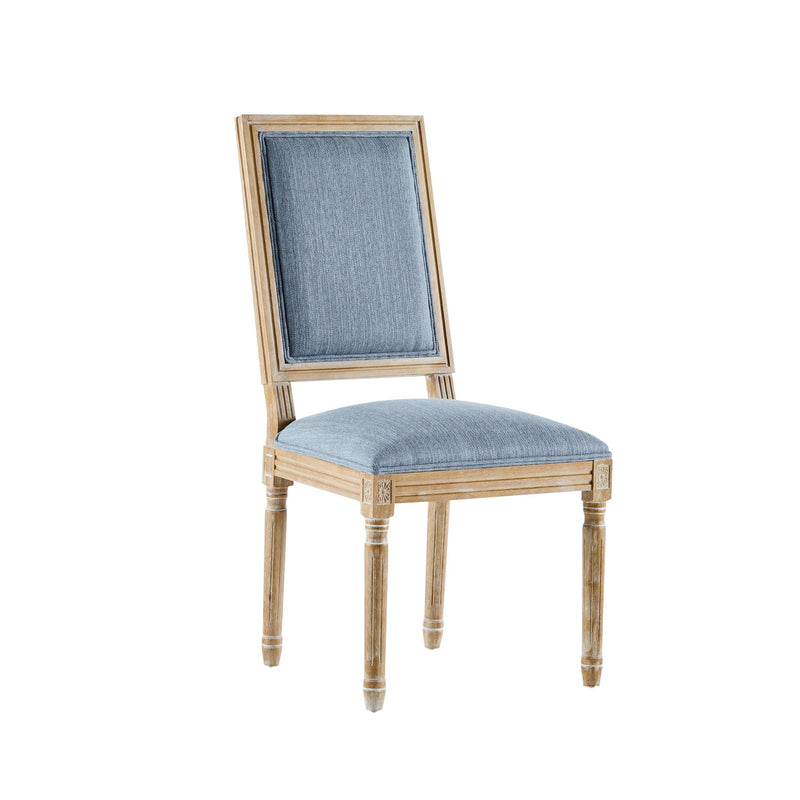 French Country Style Dining Chair With Upholstered Seating And Fluted Legs by HouseOfZazla